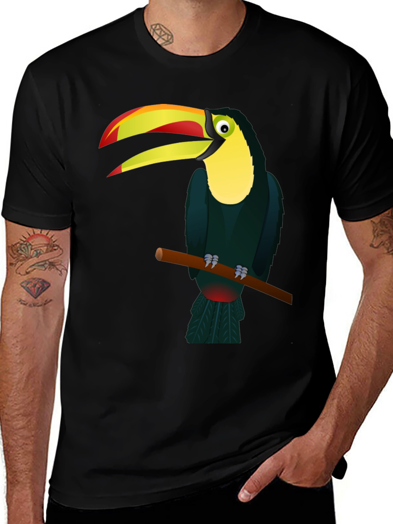 Variant 26 of Toucan Graphic Black T-Shirt