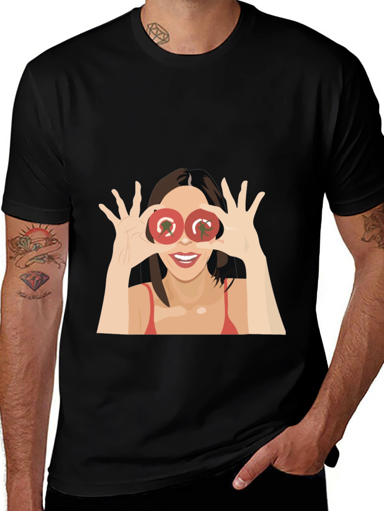 Variant 29 of Tomato Eyes Graphic Tee - Funny Women's T-Shirt