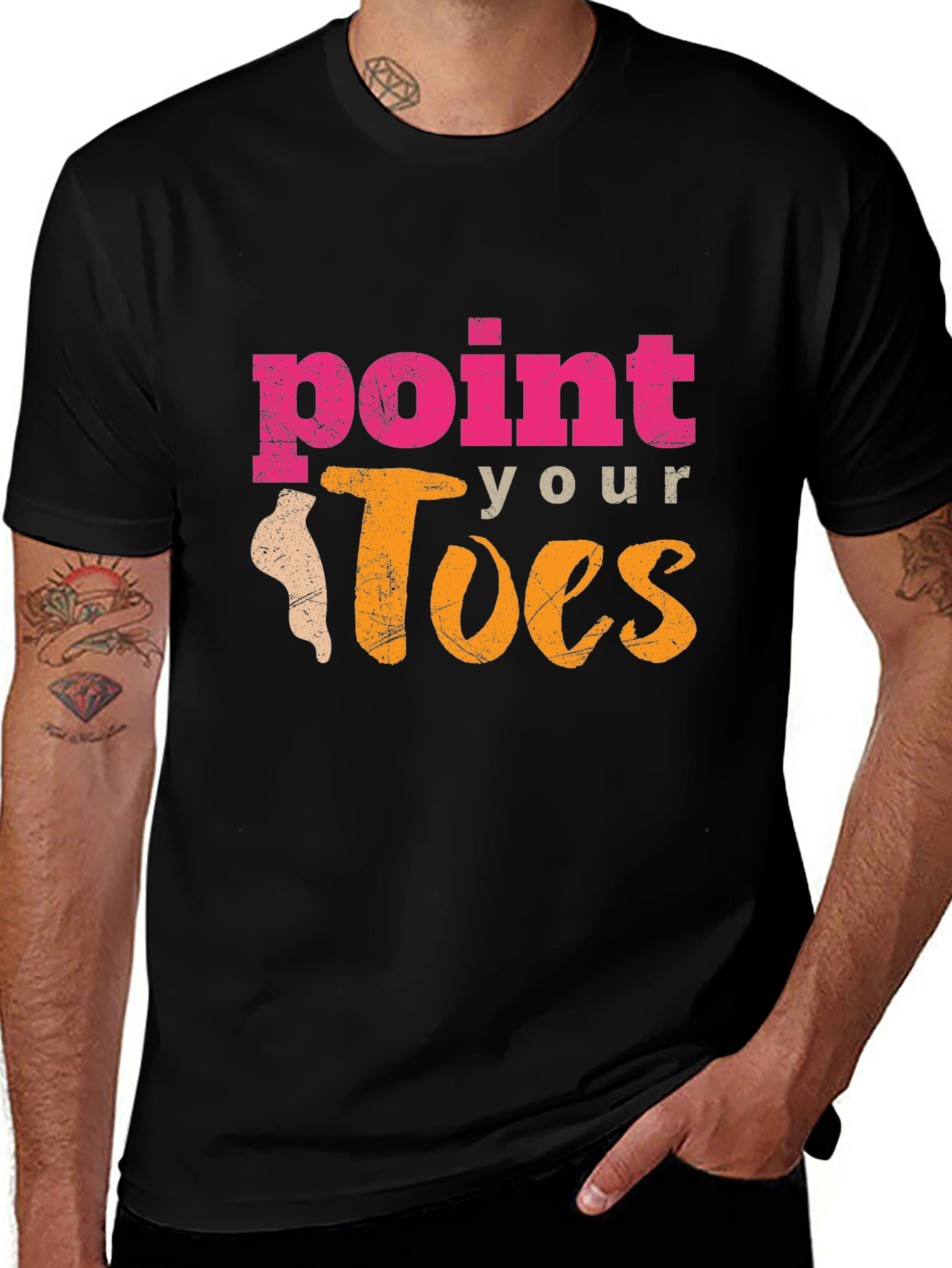 Variant 27 of Point Your Toes Graphic Tee - Dance Inspired Shirt