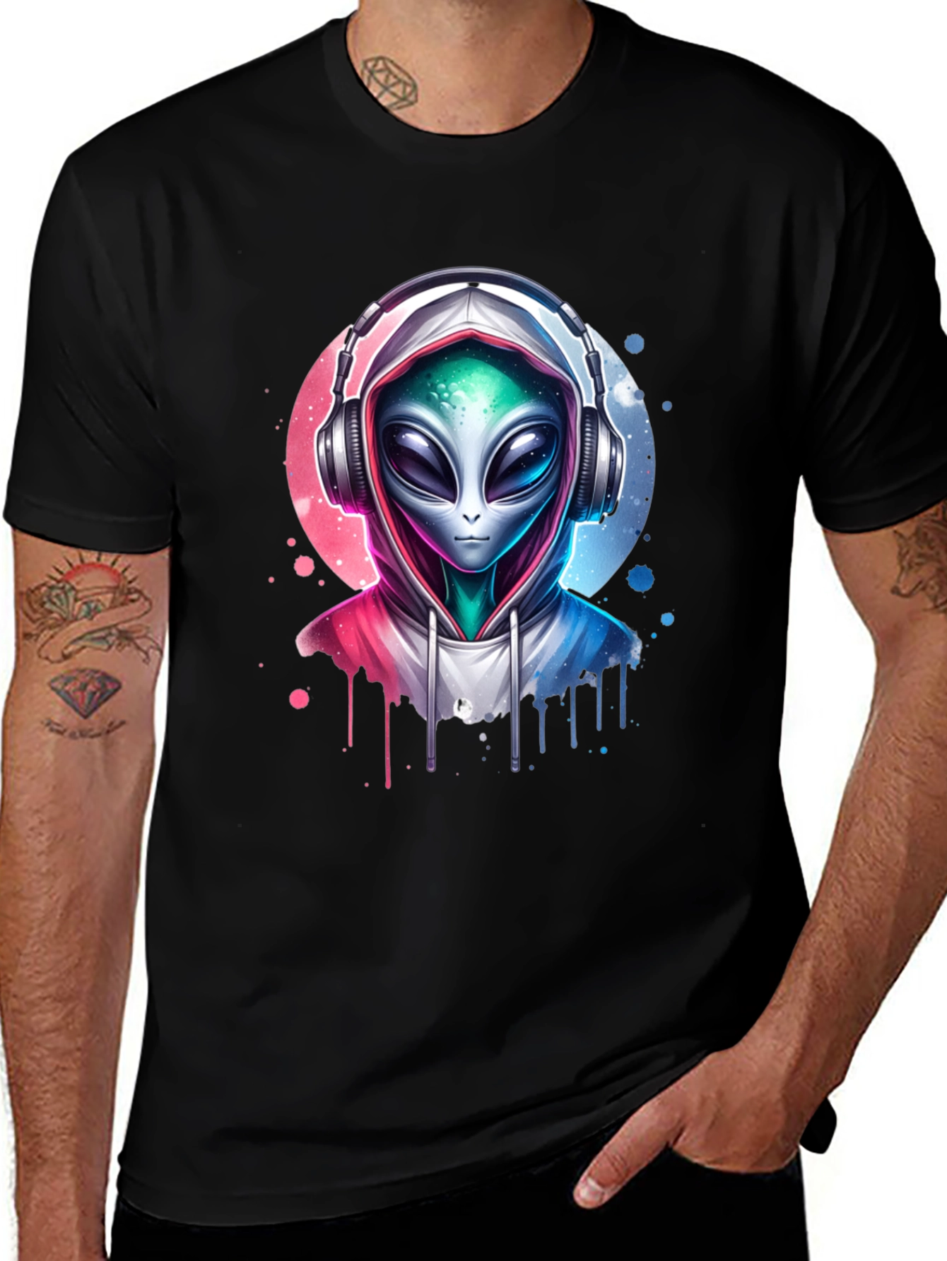 Variant 7 of Alien DJ T-Shirt - Galaxy Beat Tee