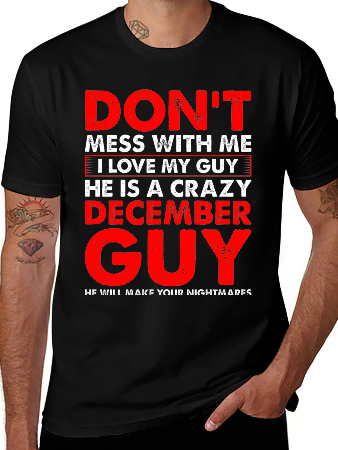 Variant 3 of Crazy December Guy Graphic Tee - Don't Mess With Me T-Shirt