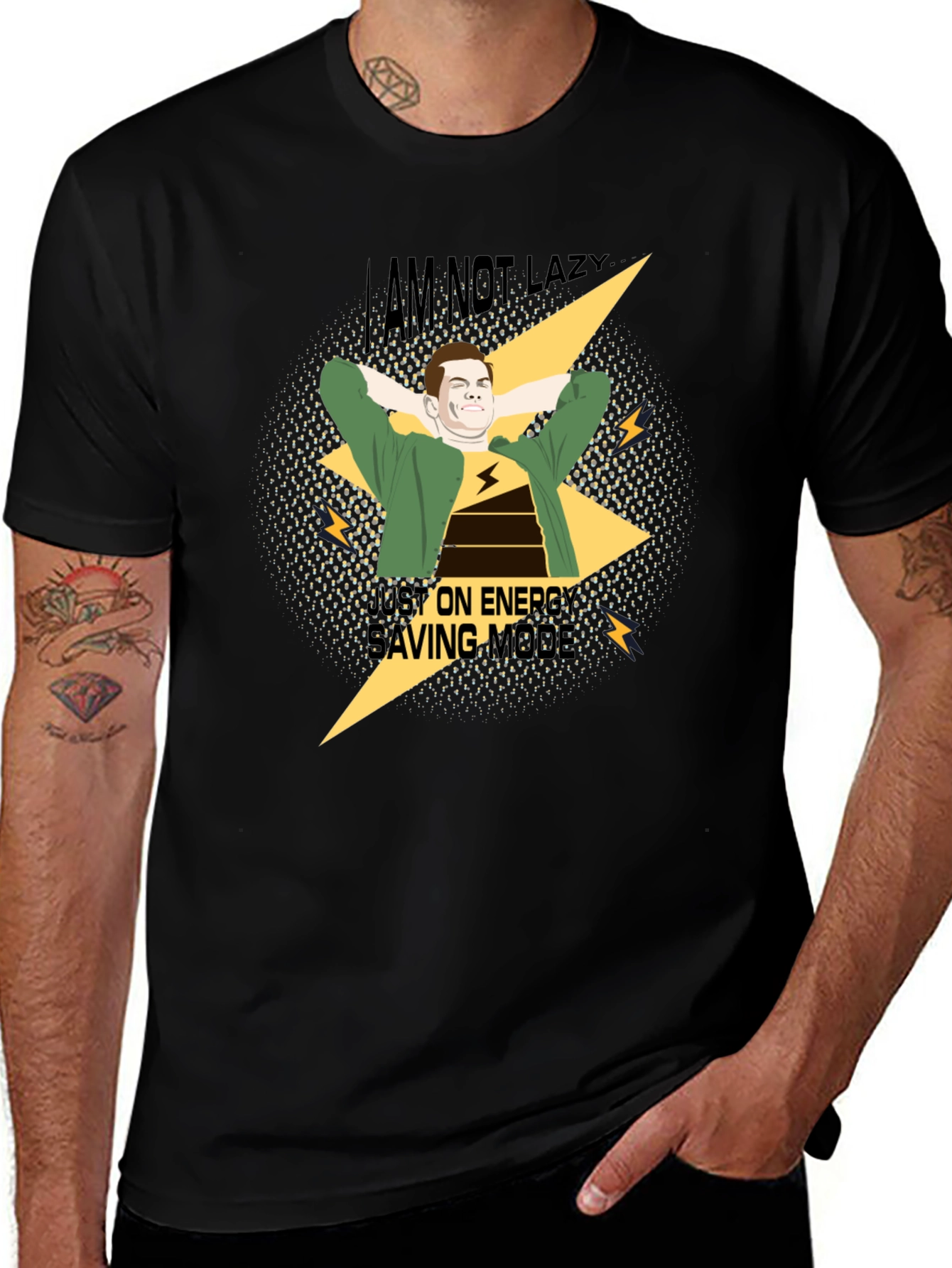 Variant 20 of I Am Not Lazy T-Shirt Energy Saving Mode Novelty Graphic Tee