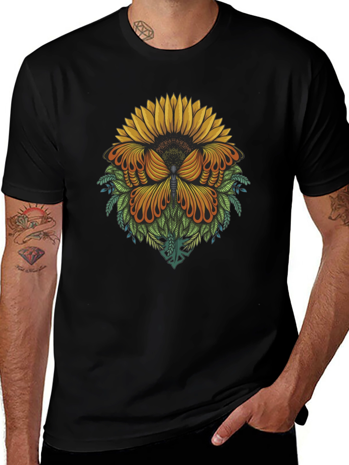 Variant 19 of Sunflower Butterfly Graphic Tee