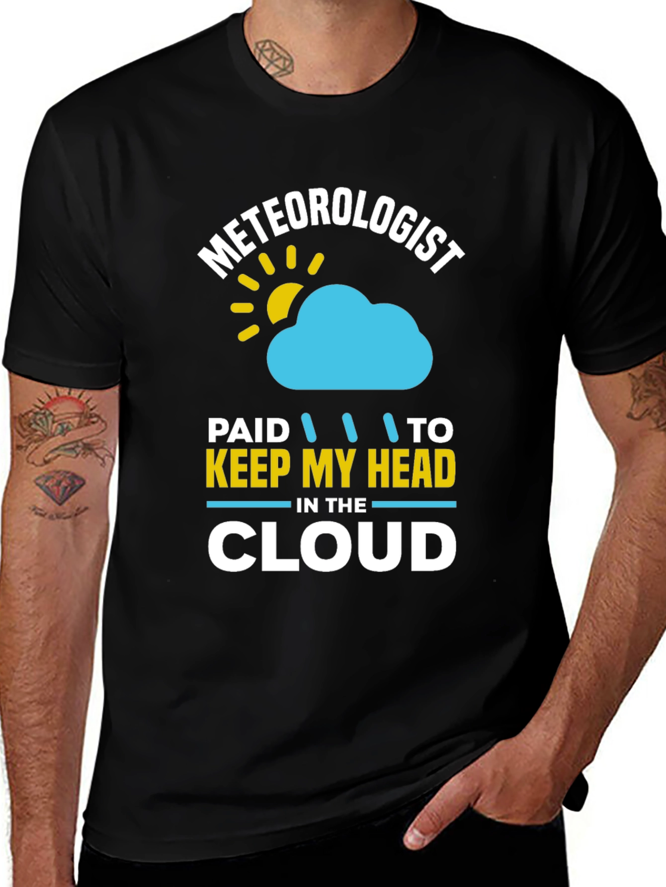 Variant 20 of Meteorologist Head in the Cloud Graphic T-Shirt