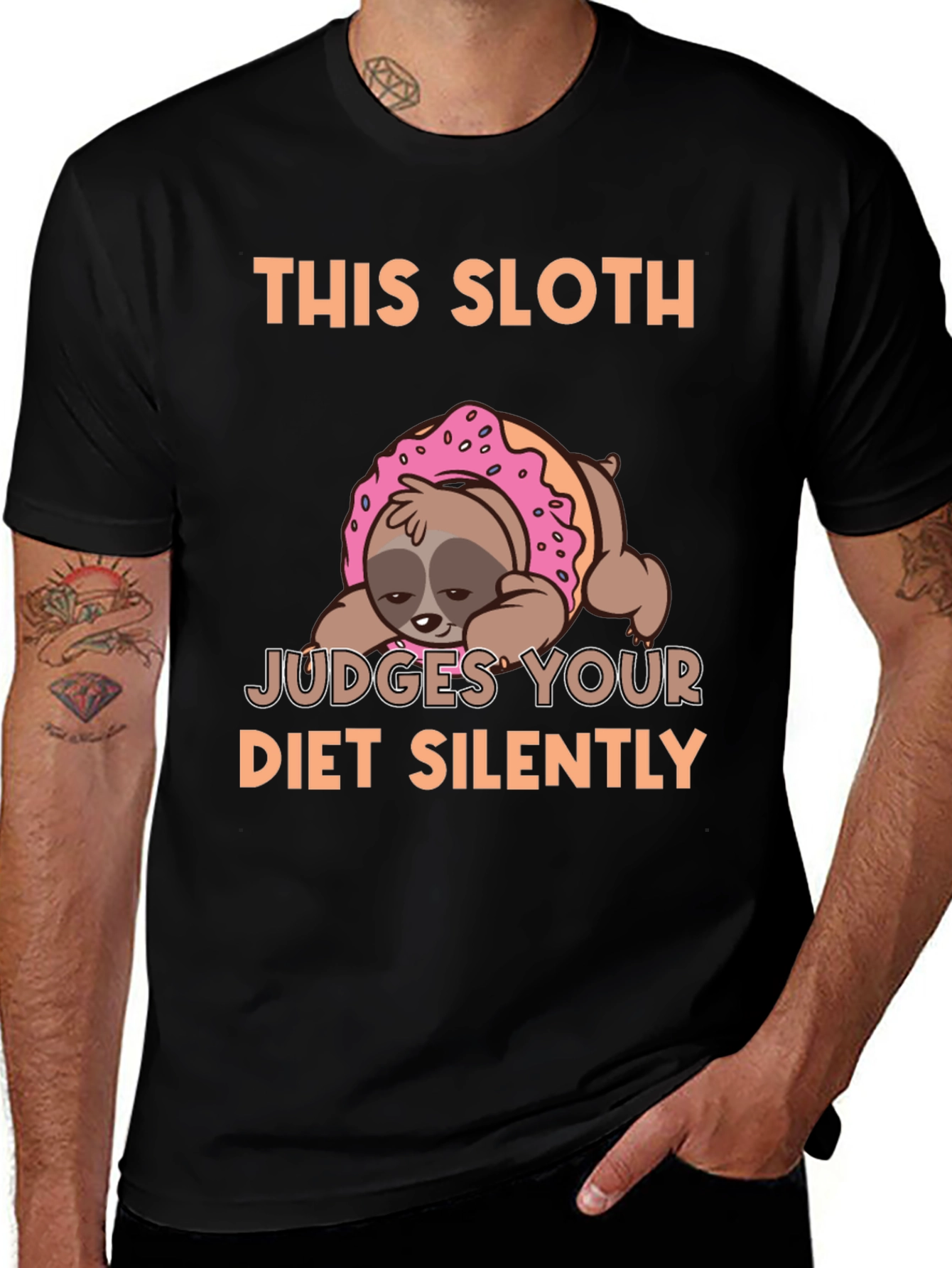Variant 24 of Sloth Donut T-Shirt - Judges Your Diet