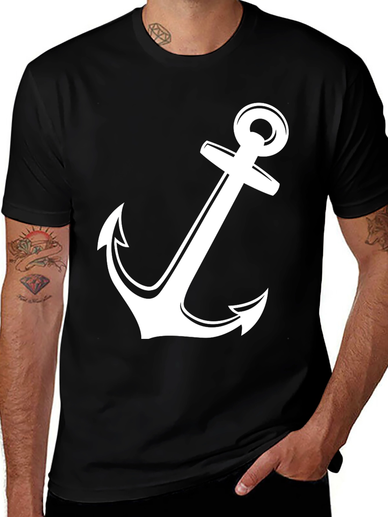 Variant 12 of Anchor Graphic Tee - Classic Nautical Style