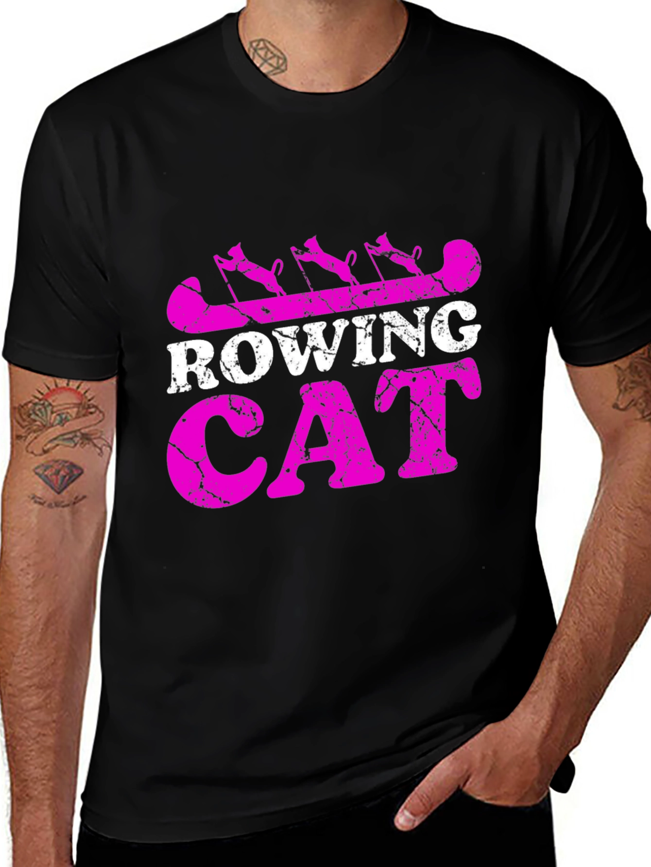 Variant 24 of Rowing Cat Graphic T-Shirt