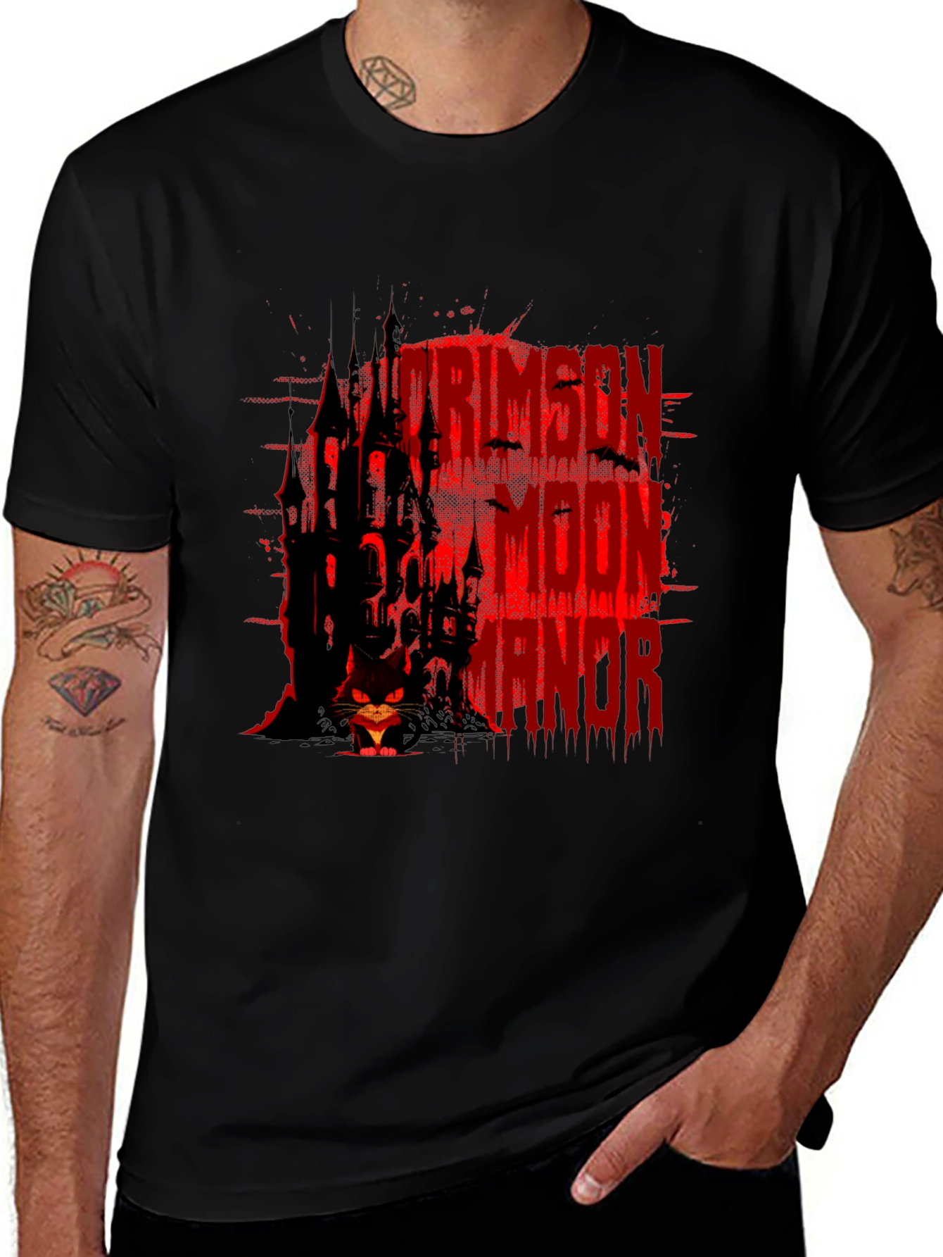 Variant 15 of Crimson Moon Manor Graphic Tee