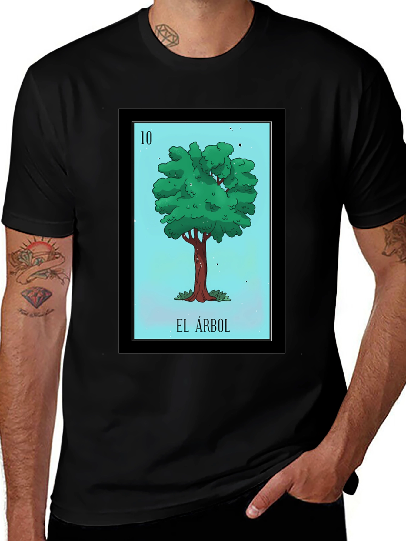 Variant 27 of El Arbol T-Shirt - Loteria Card Design - Graphic Tee