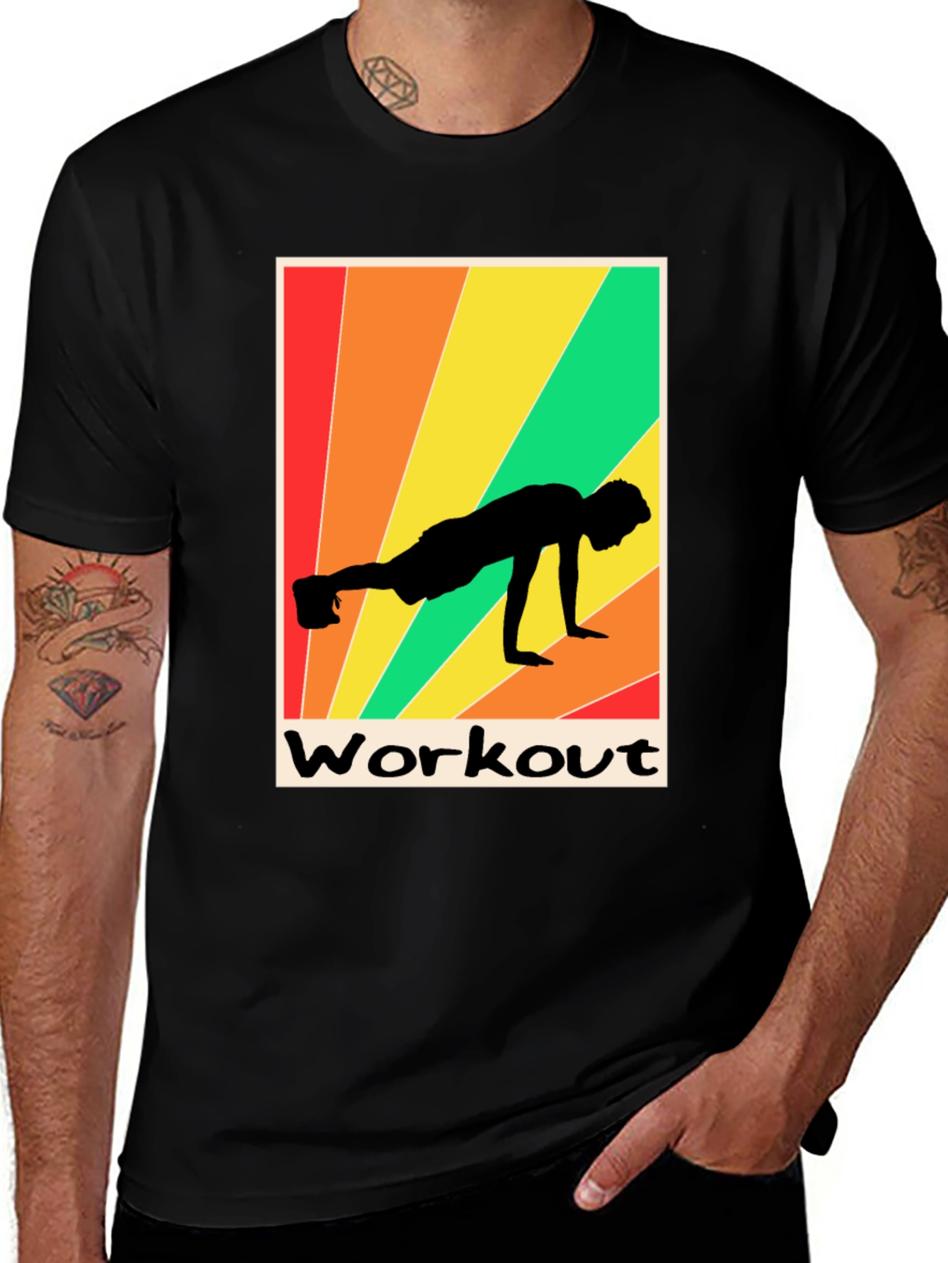 Variant 20 of Workout Graphic Tee - Retro Fitness Shirt