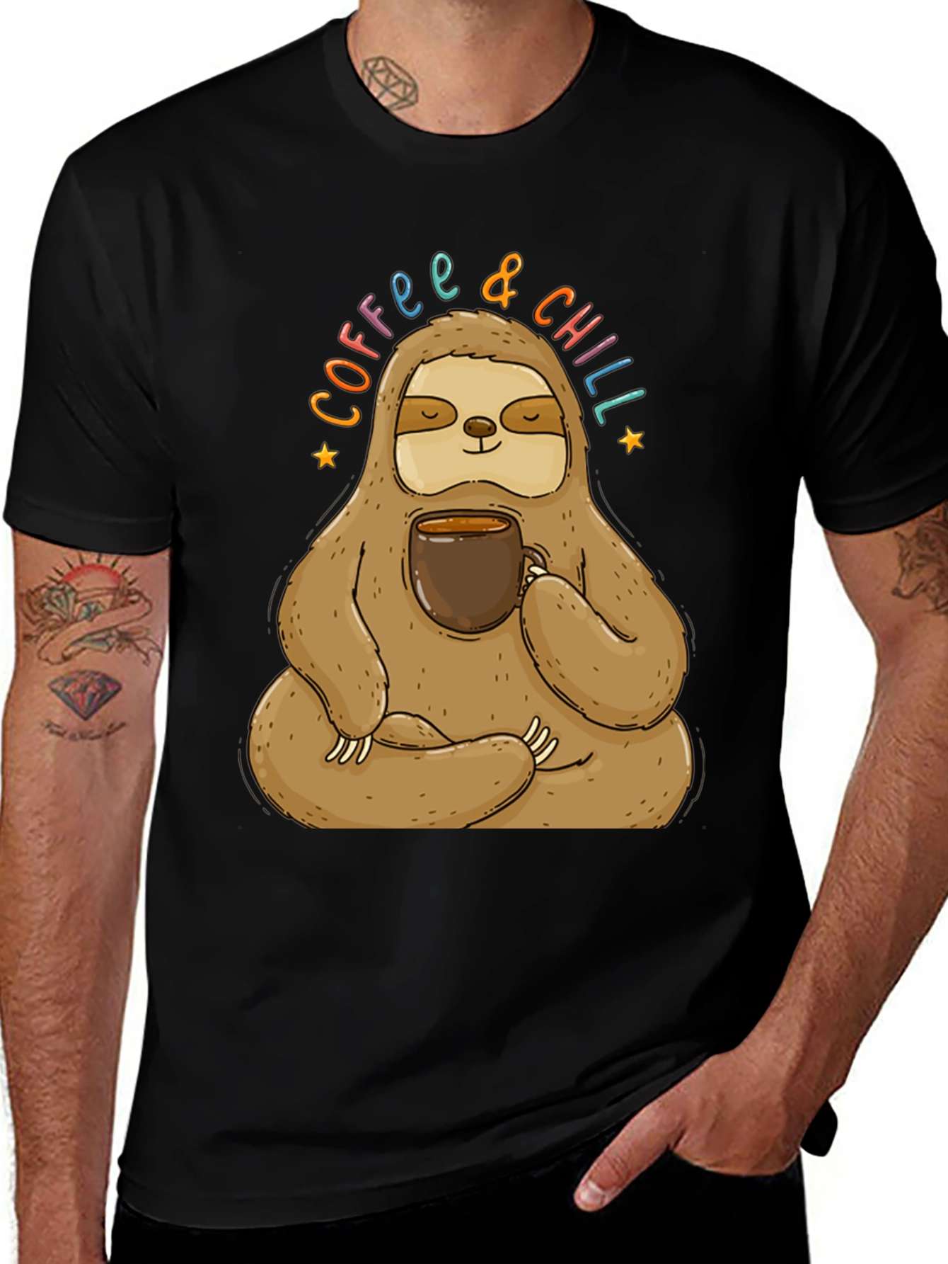 Variant 9 of Sloth Coffee Chill Graphic Tee