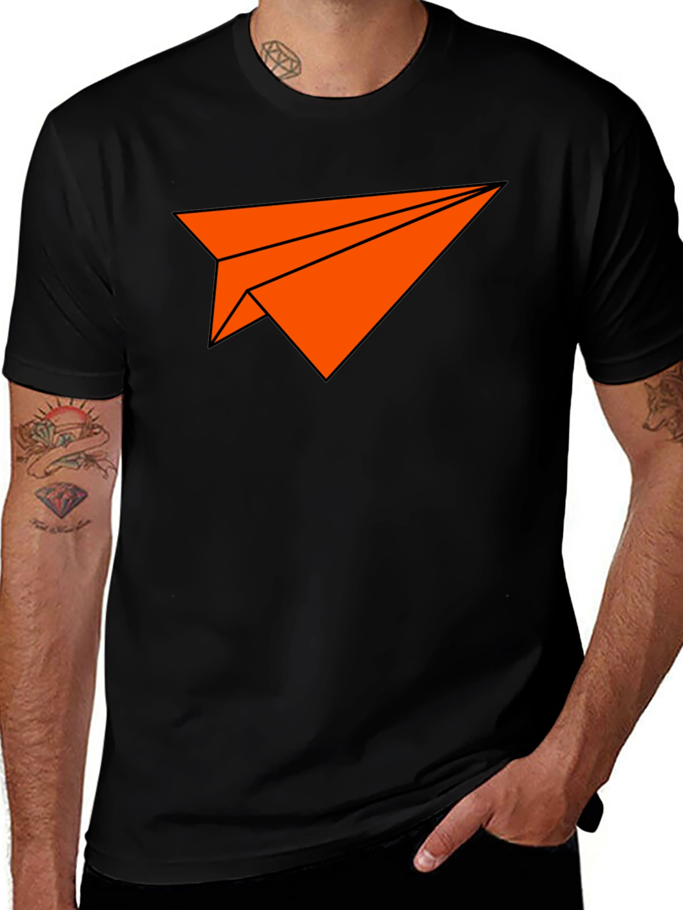 Paper Airplane Graphic Tee - Modern & Minimalist Design