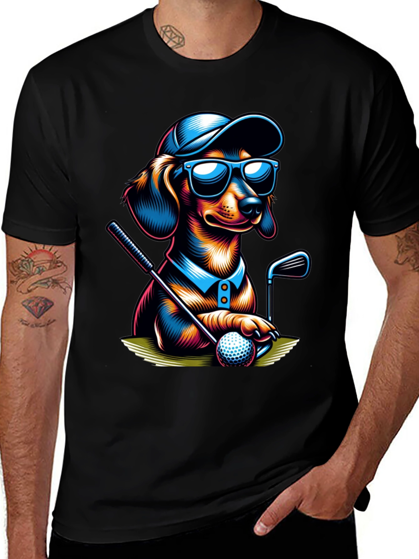 Variant 16 of Golf Dachshund T-Shirt - Cool Dog Tee