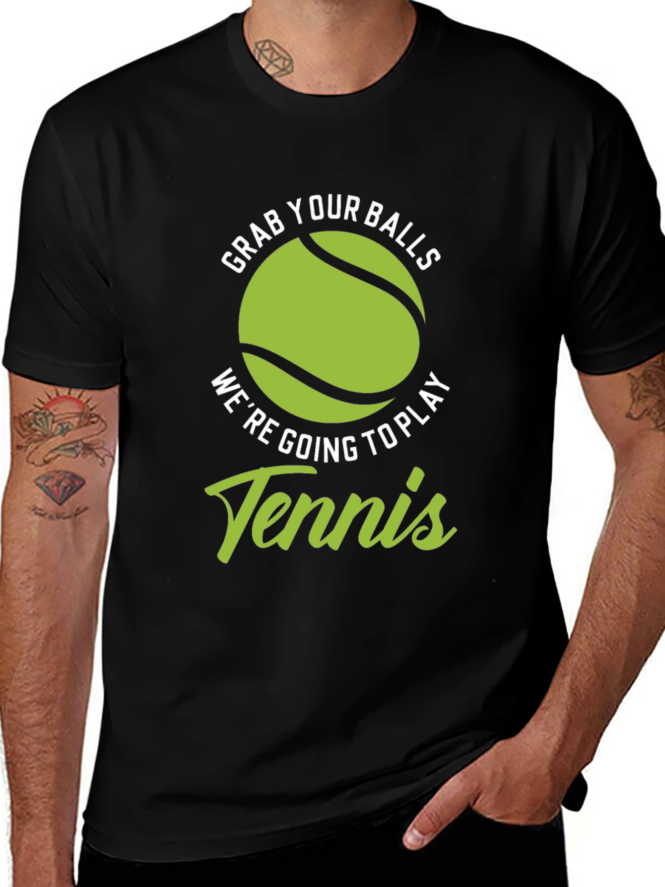 Variant 27 of Funny Tennis T-Shirt: Grab Your Balls Tee