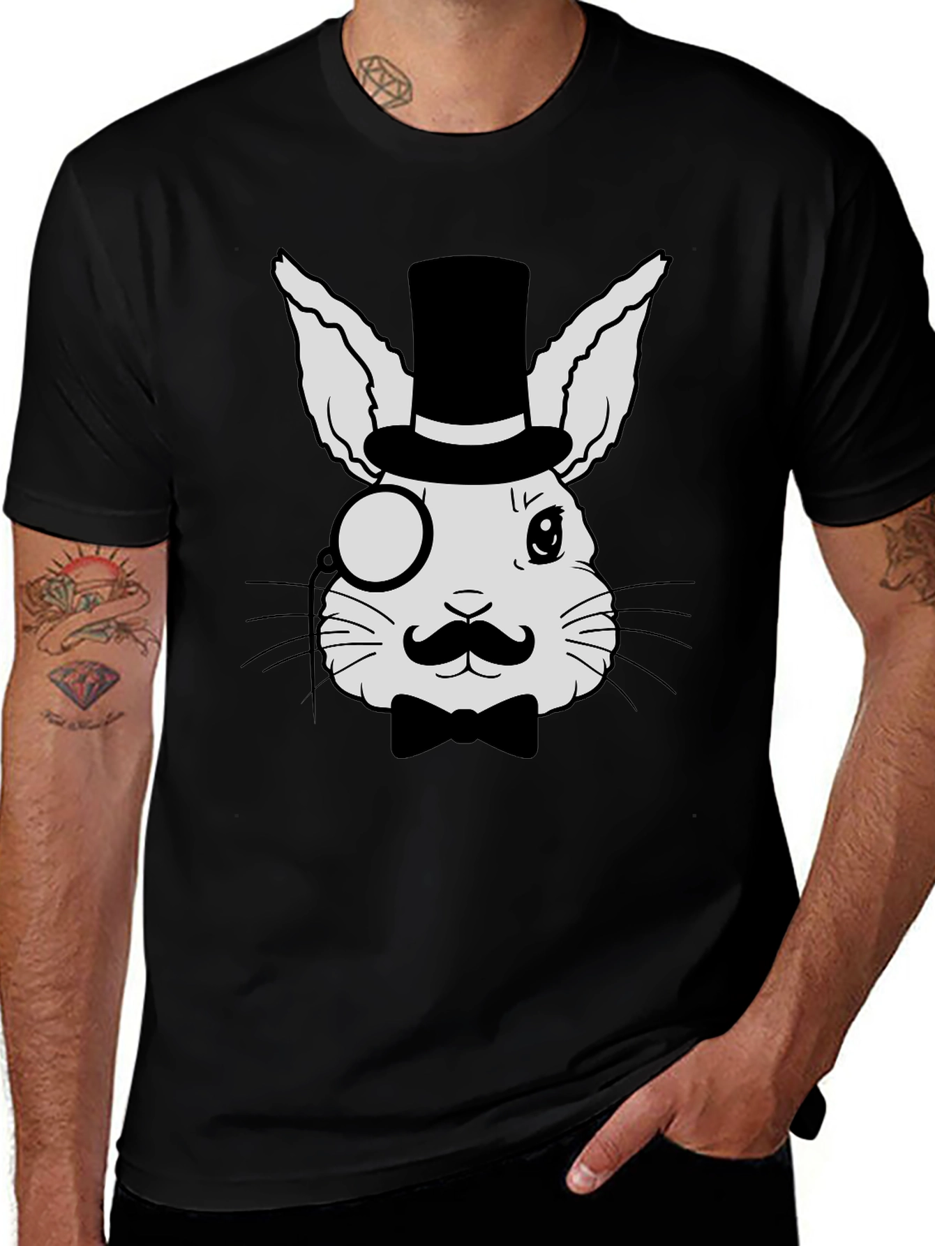 Variant 27 of Dapper Rabbit T-Shirt - Funny Animal Tee
