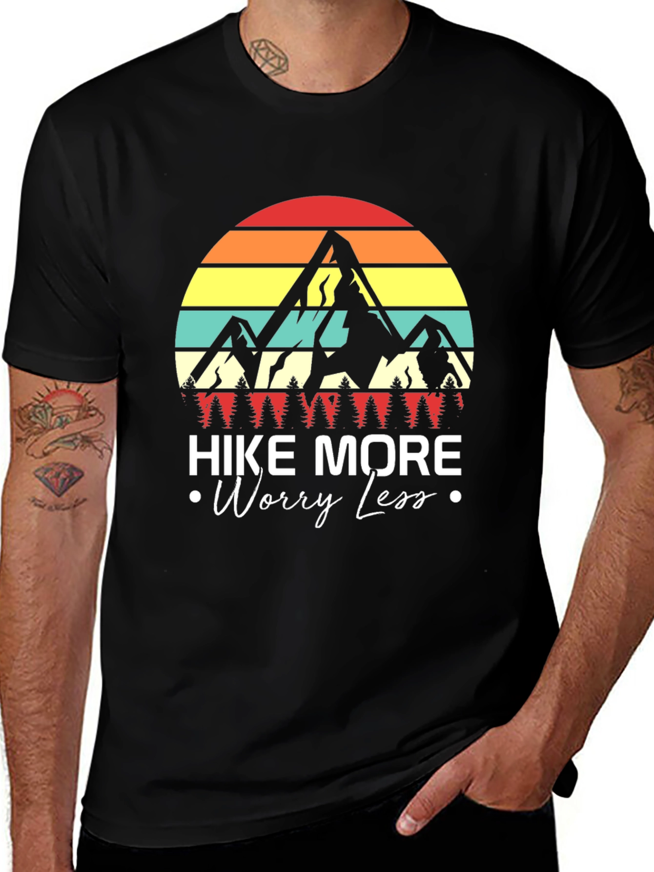 Variant 16 of Hike More Worry Less Graphic Tee
