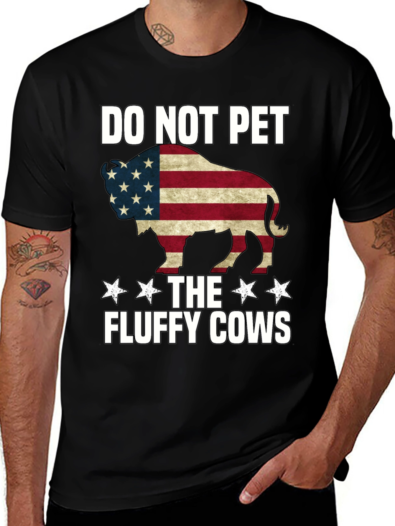 Variant 4 of Do Not Pet Fluffy Cows Graphic Tee