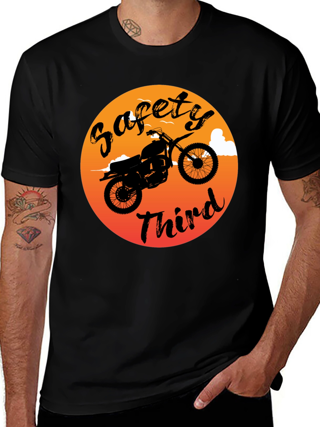 Variant 19 of Safety Third Dirt Bike Graphic T-Shirt