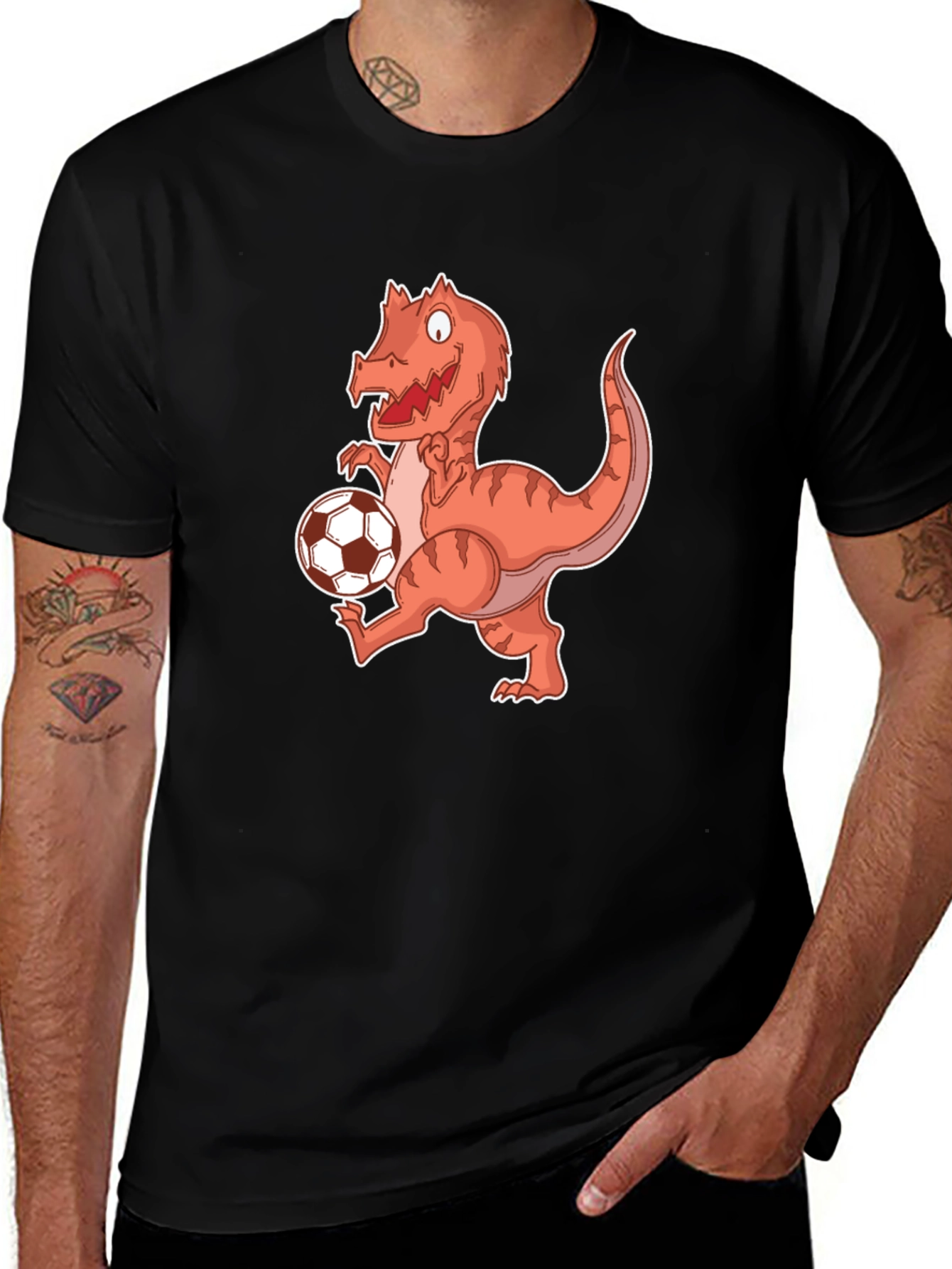 Variant 23 of Dinosaur Soccer Player Graphic T-Shirt