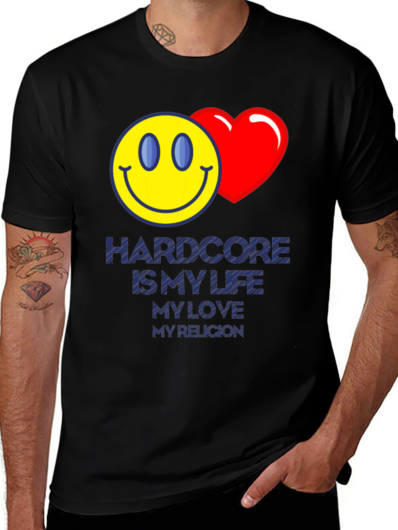 Variant 19 of Hardcore is My Life Graphic Tee - Black T-Shirt