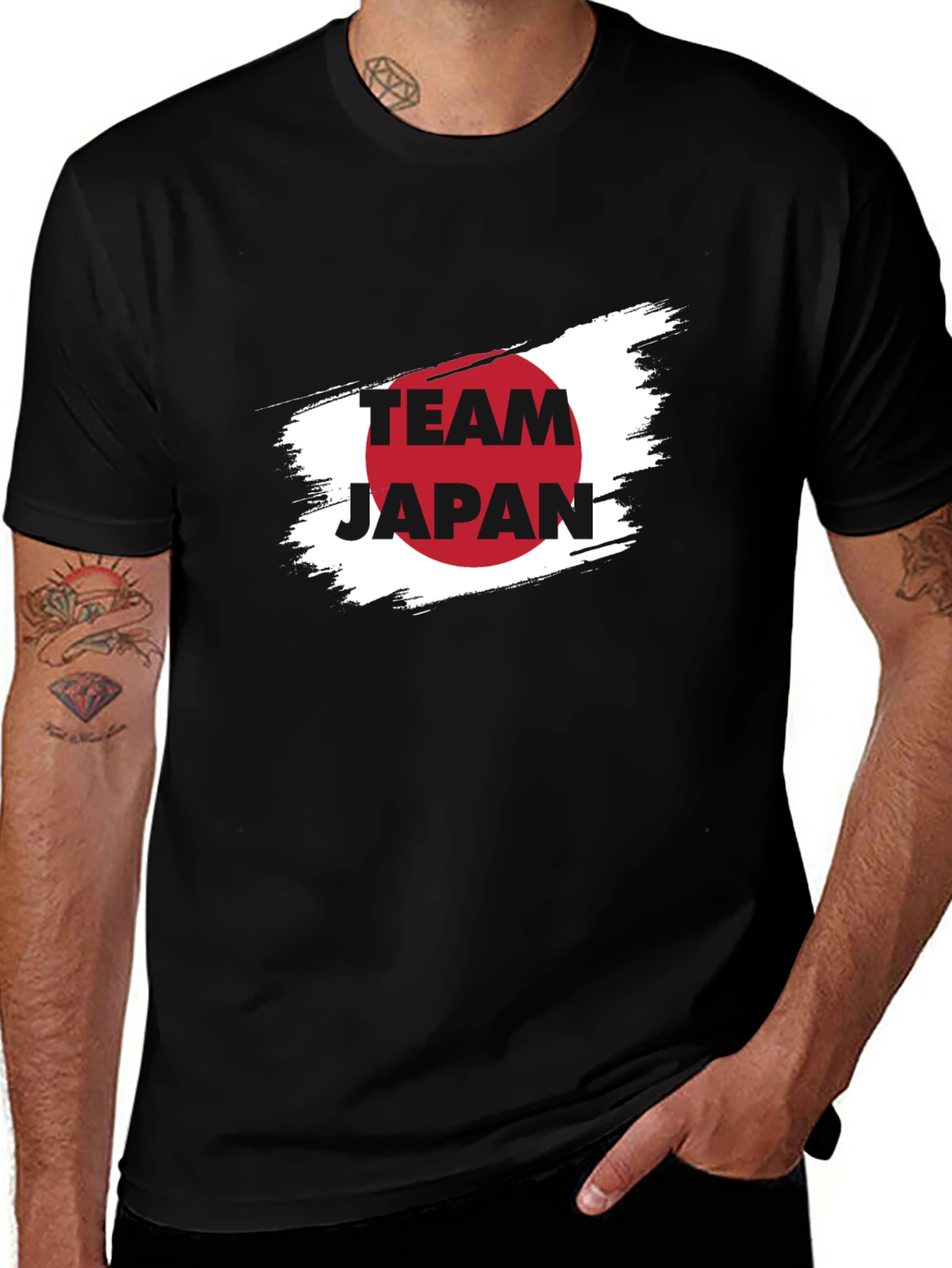 Team Japan Graphic Tee - Black Cotton T-Shirt