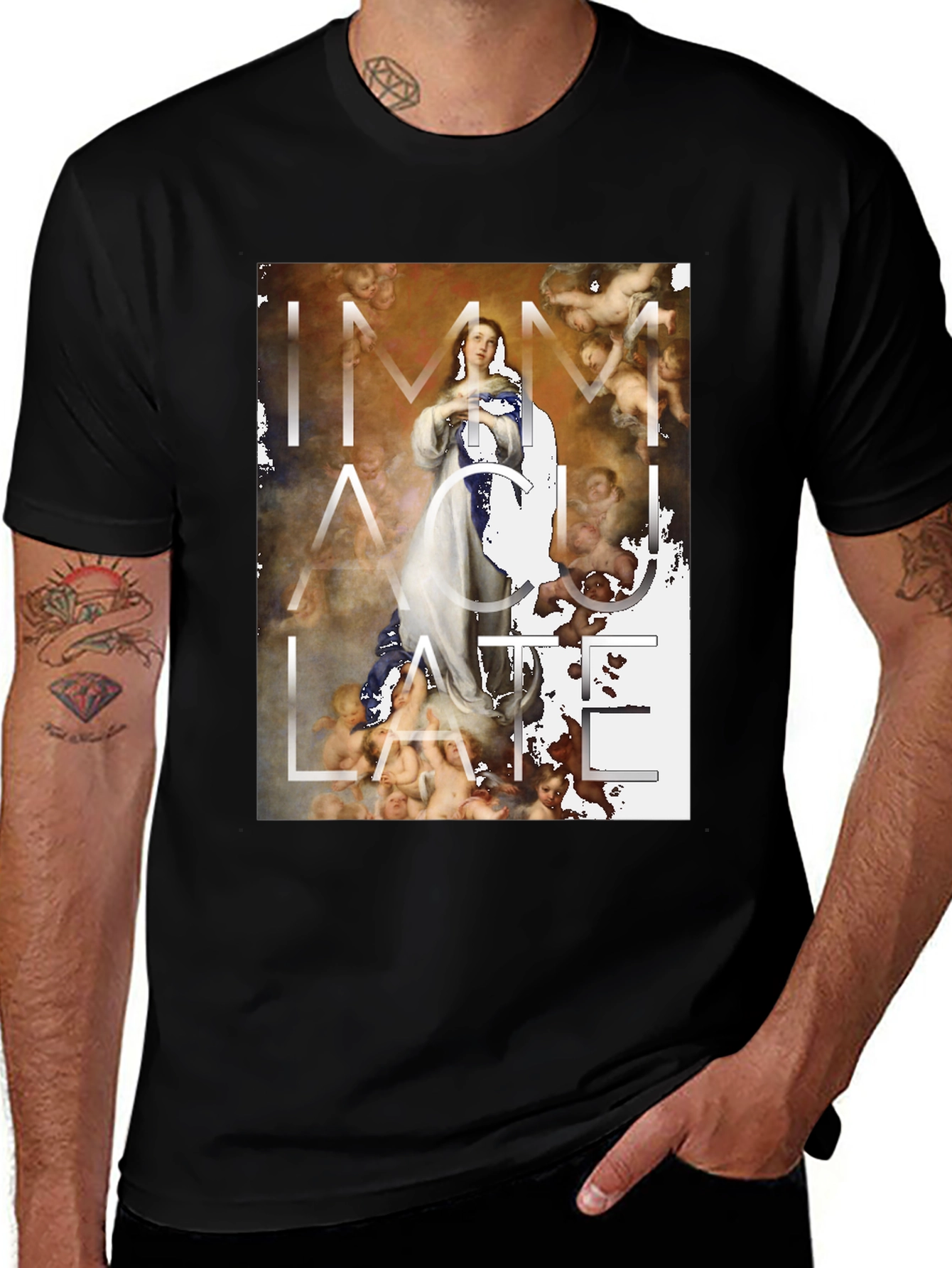 Variant 6 of Immaculate Graphic Tee - Modern Religious Art Shirt