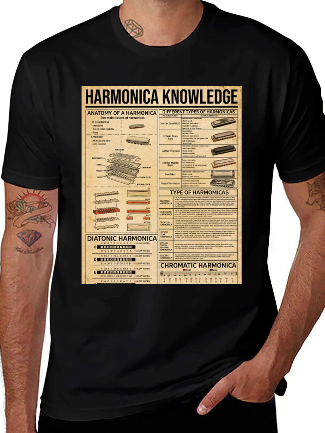 Harmonica Knowledge Graphic T-Shirt