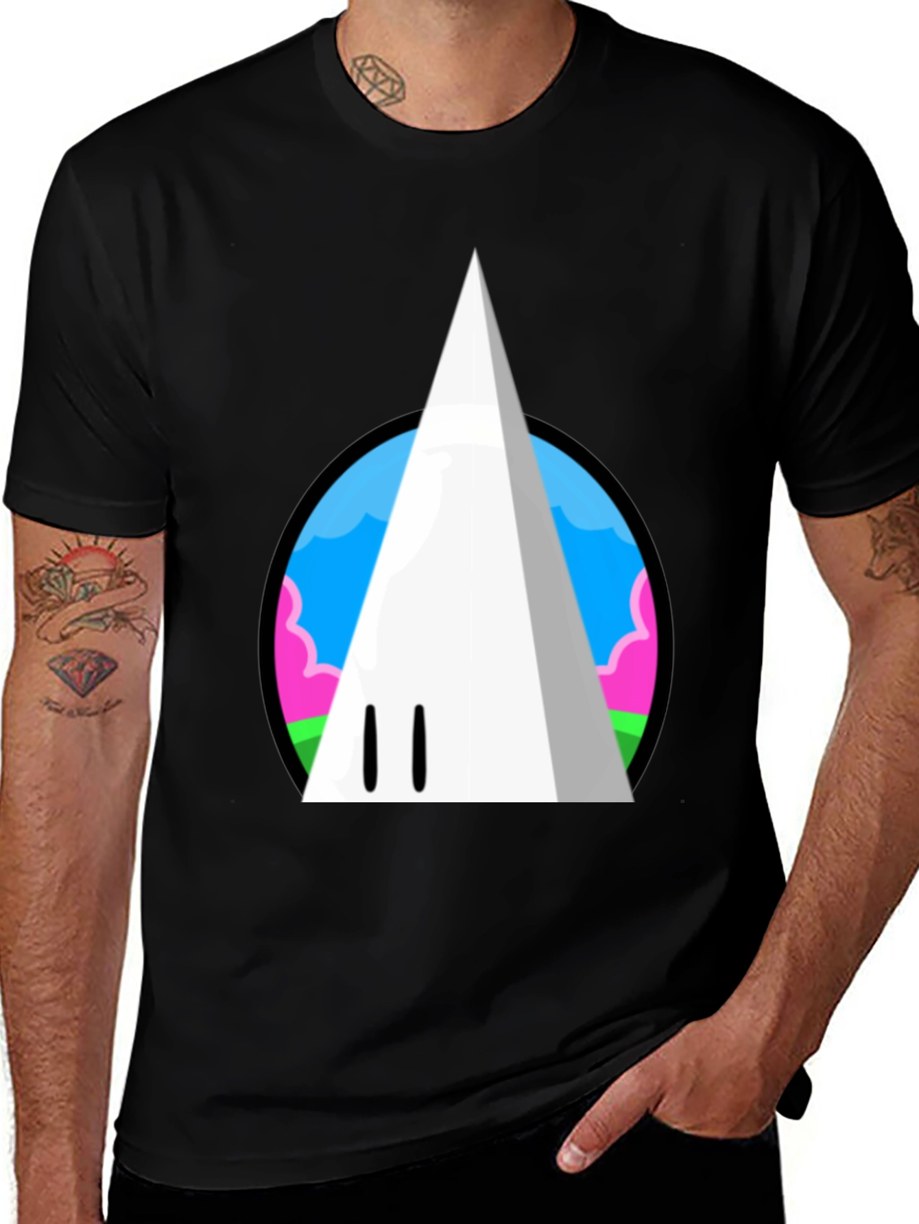 Variant 22 of Funky Cloud Cone Graphic Tee - Black