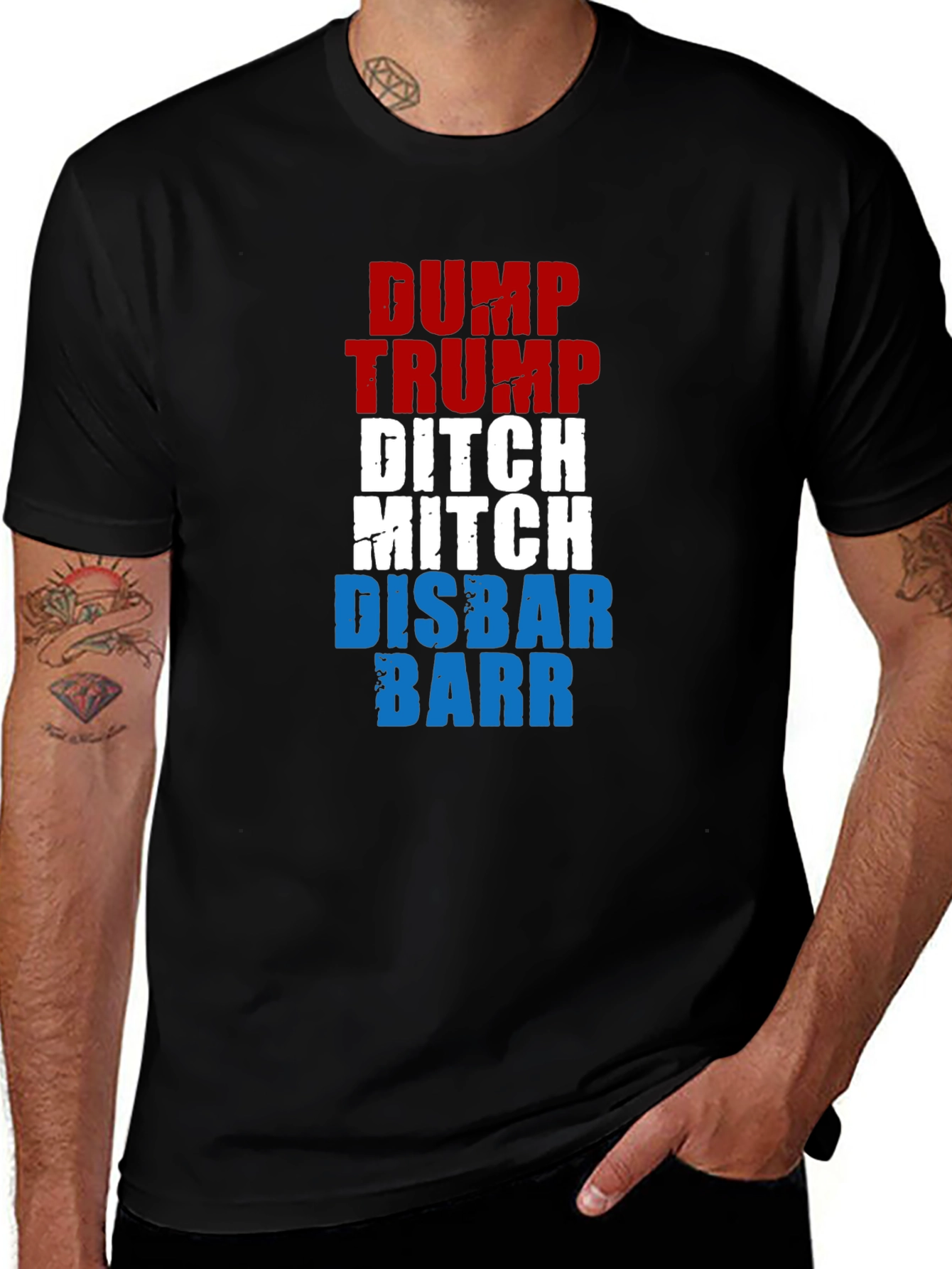 Variant 8 of Dump Trump Ditch Mitch Disbar Barr Graphic T-Shirt