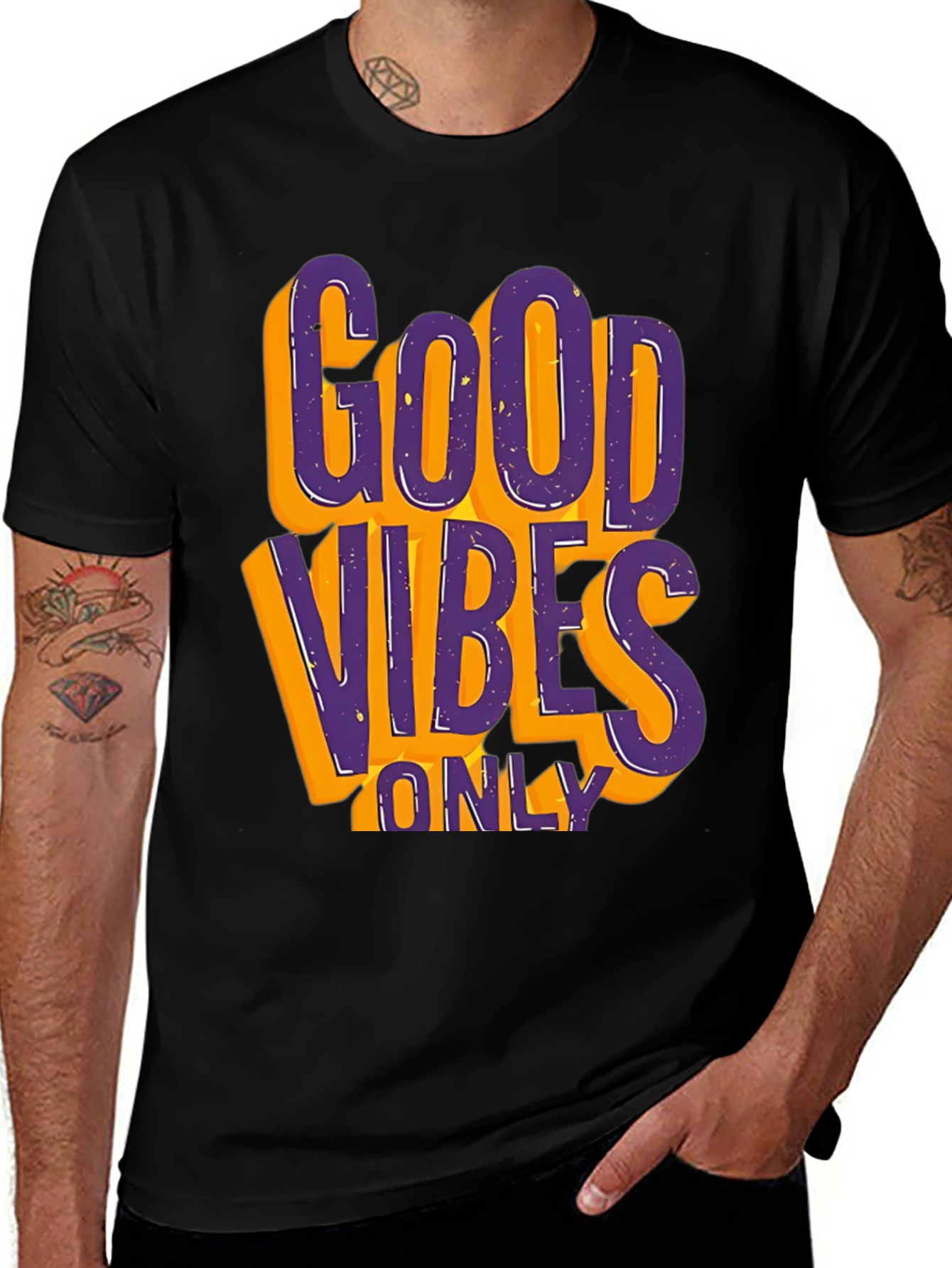 Variant 7 of Good Vibes Only Graphic Tee - Black