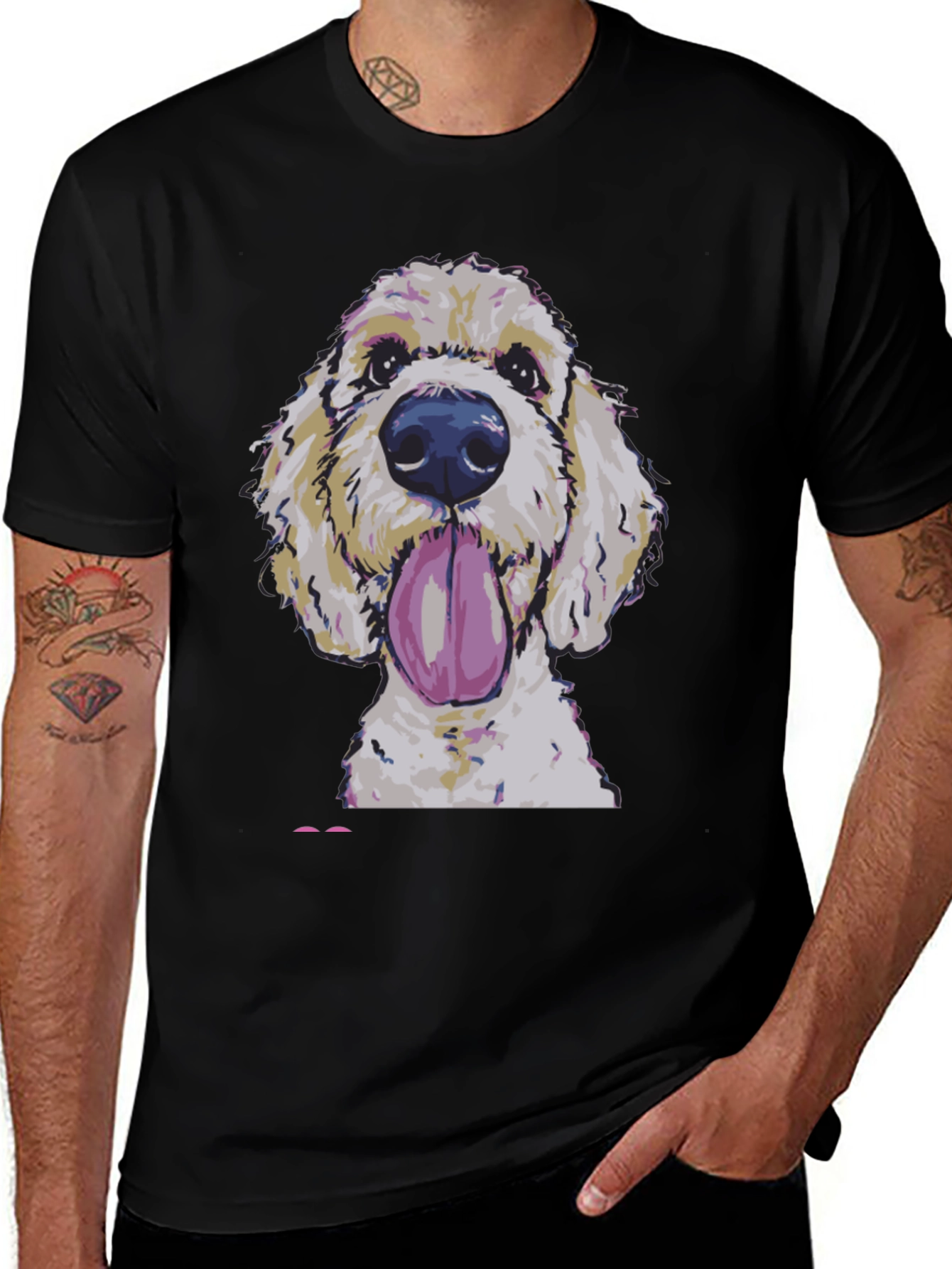 Dog Lover T-Shirt: Doodle with Tongue Out Graphic Tee
