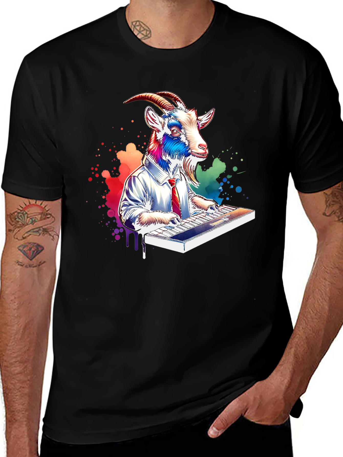 Variant 3 of Goat Musician Graphic T-Shirt