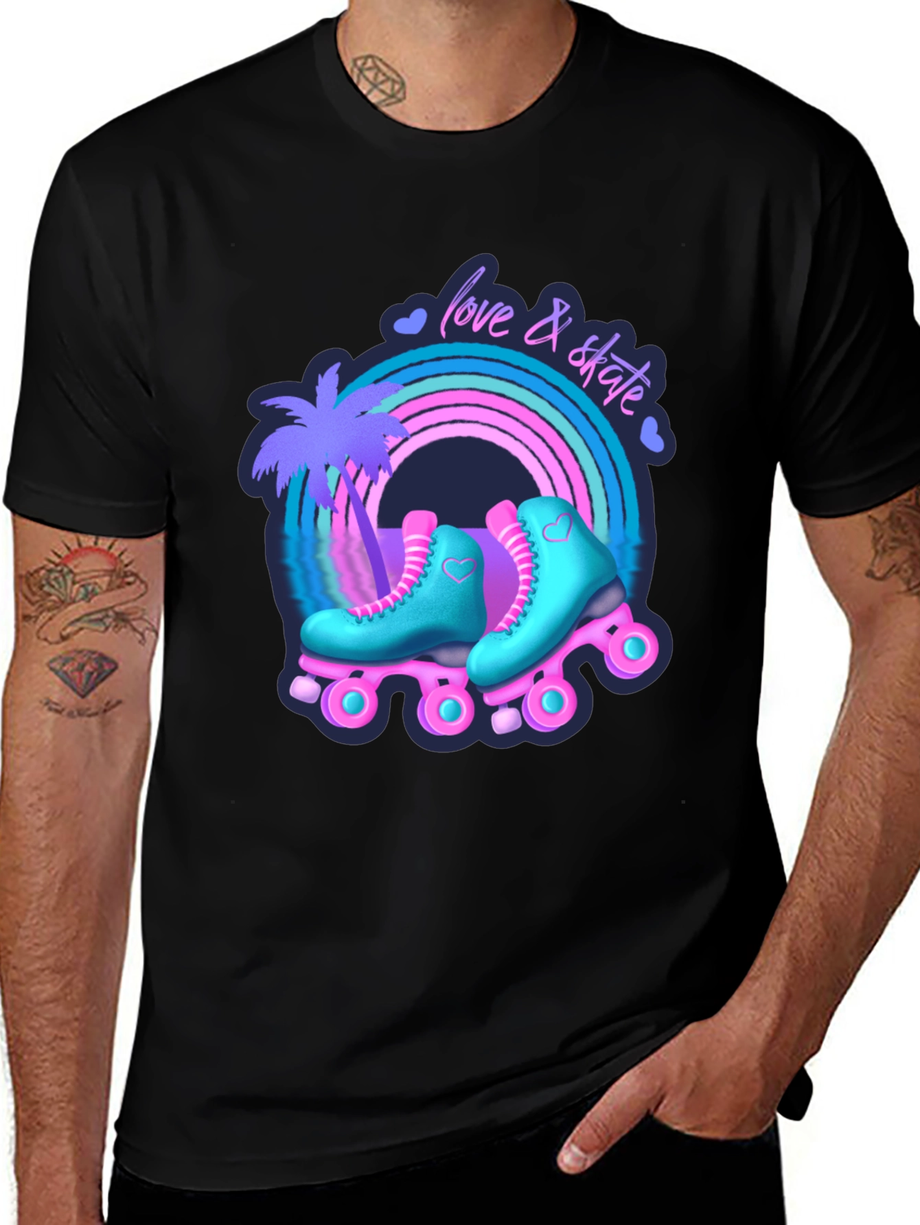 Variant 27 of Retro Roller Skate T-Shirt - Love & Skate Design