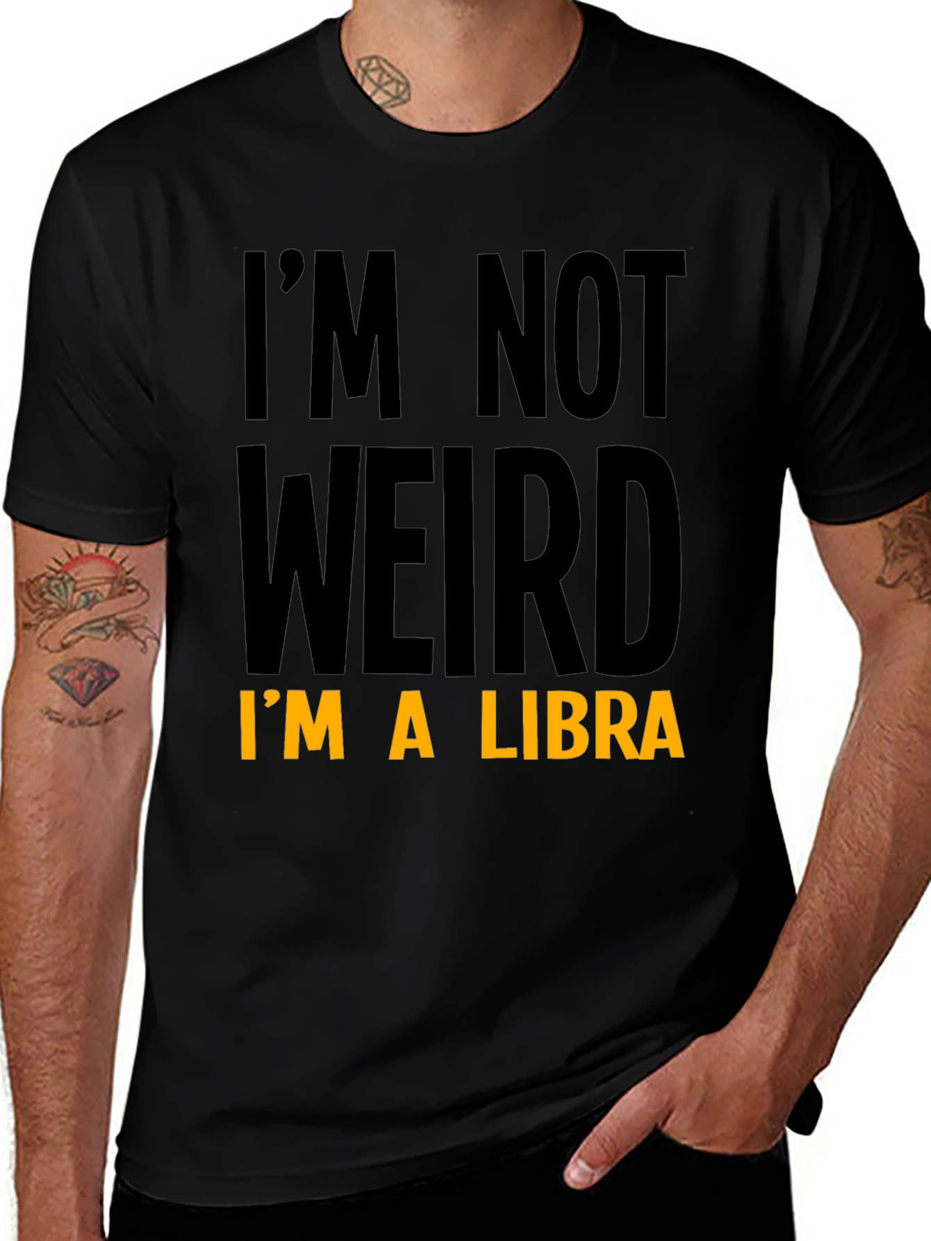 Black I'm Not Weird I'm A Libra Graphic Tee main image