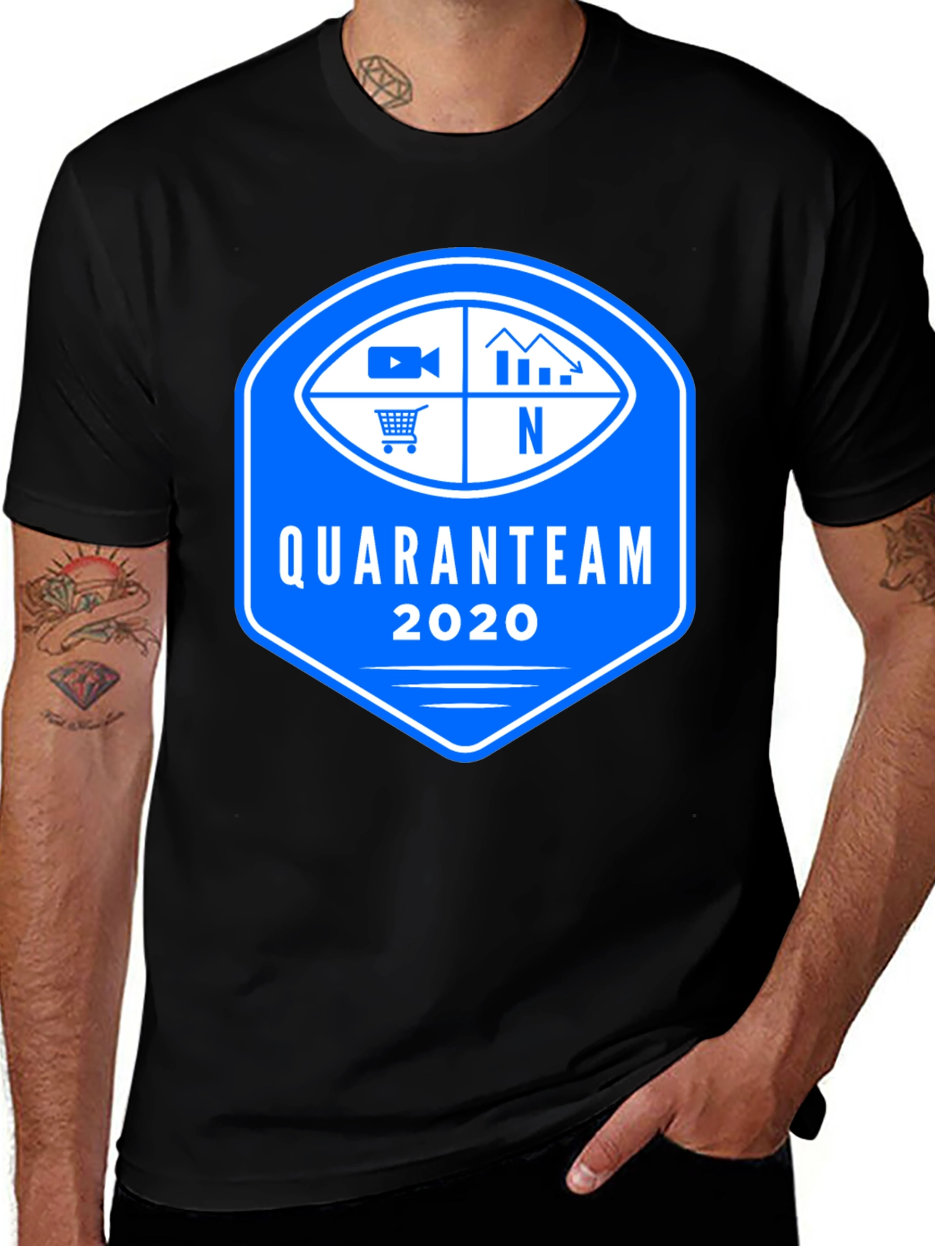 Variant 14 of Quaranteam 2020 Graphic Tee - Stay Home & Shop Online