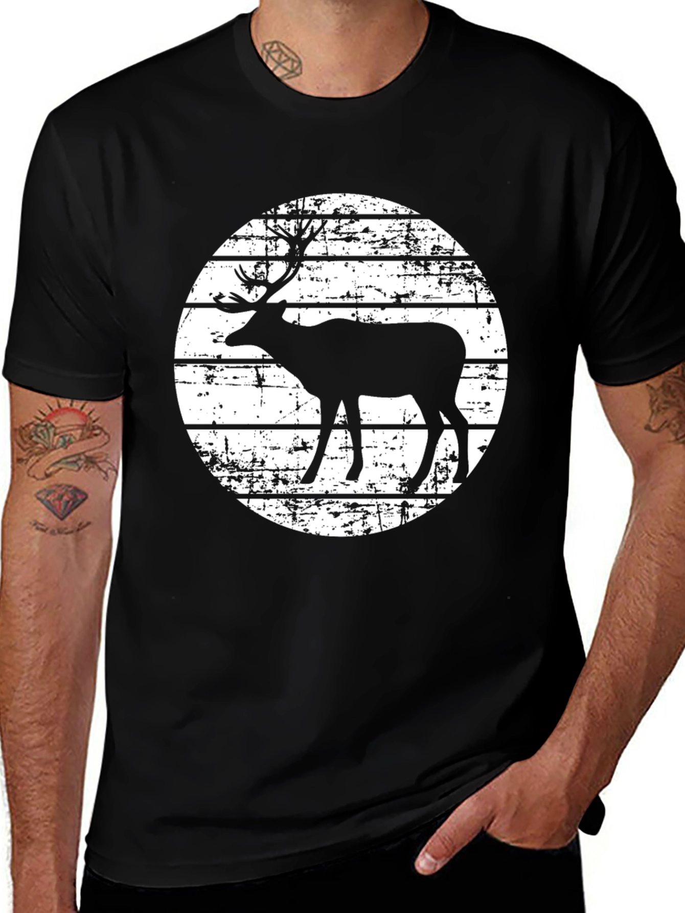 Variant 21 of Deer Silhouette Graphic T-Shirt