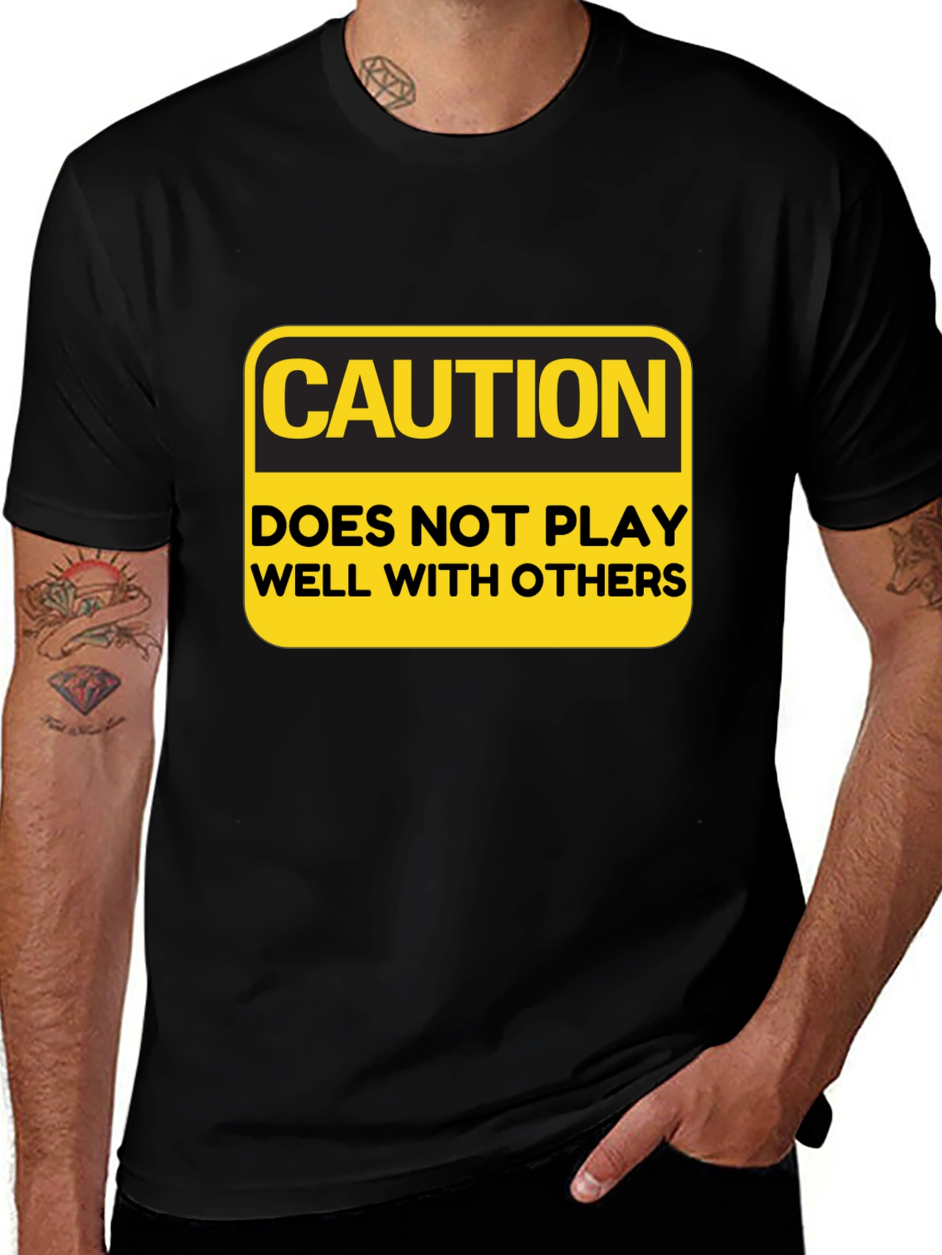 Caution T-Shirt: Doesn't Play Well With Others
