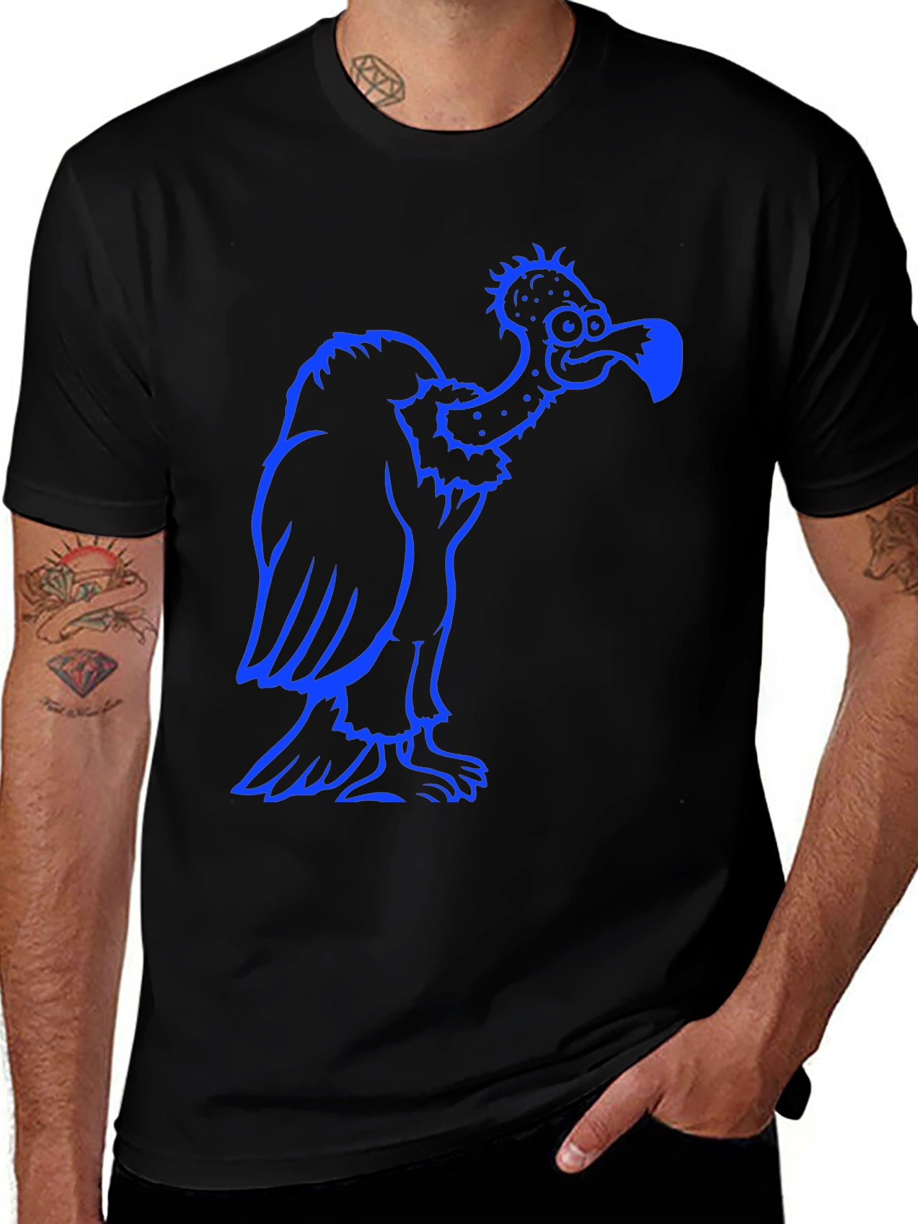 Variant 12 of Vulture Graphic Tee - Black Short Sleeve Crew Neck Shirt