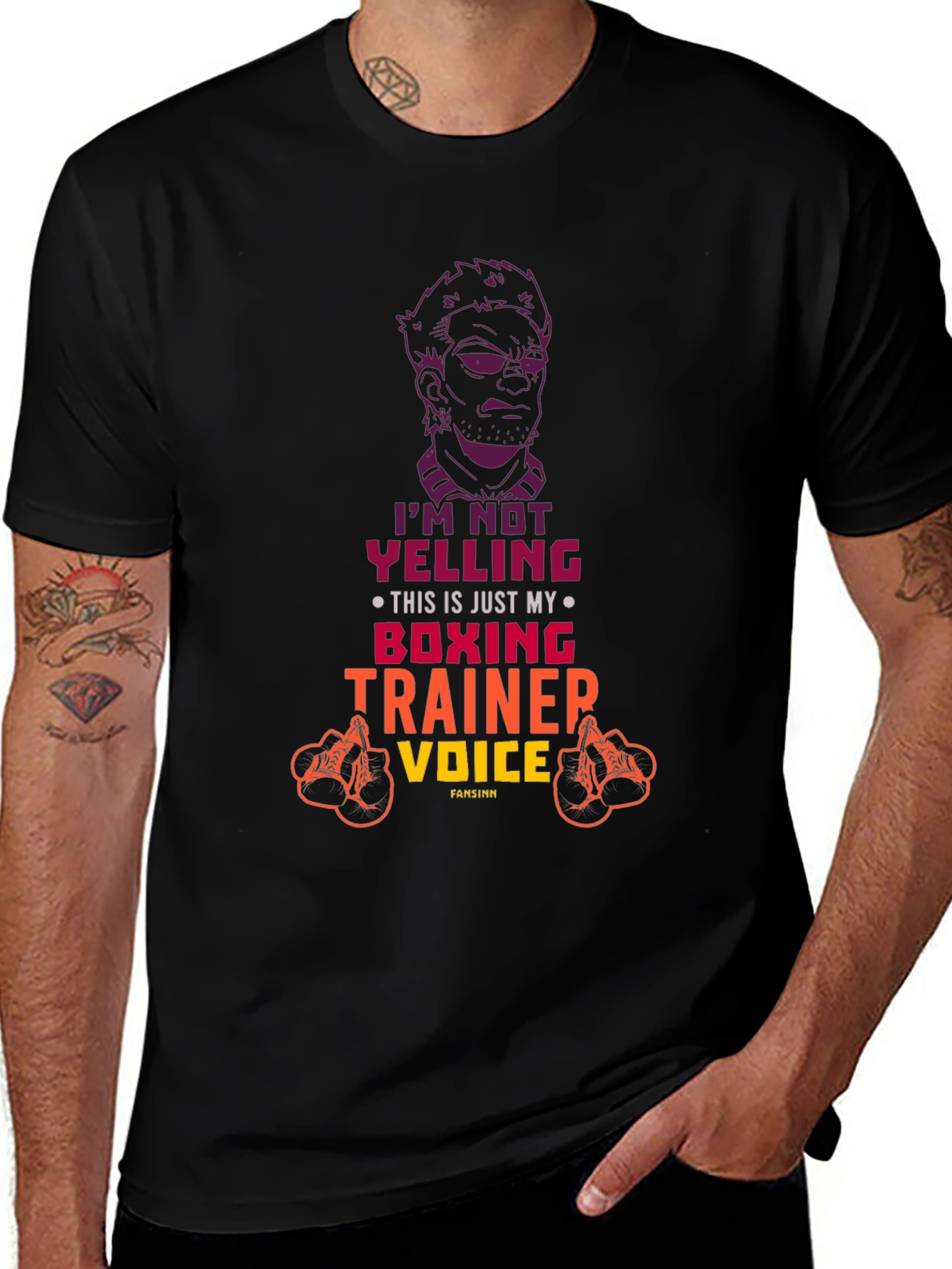 Variant 11 of Boxing Trainer Voice T-Shirt - Funny Gym Workout Tee