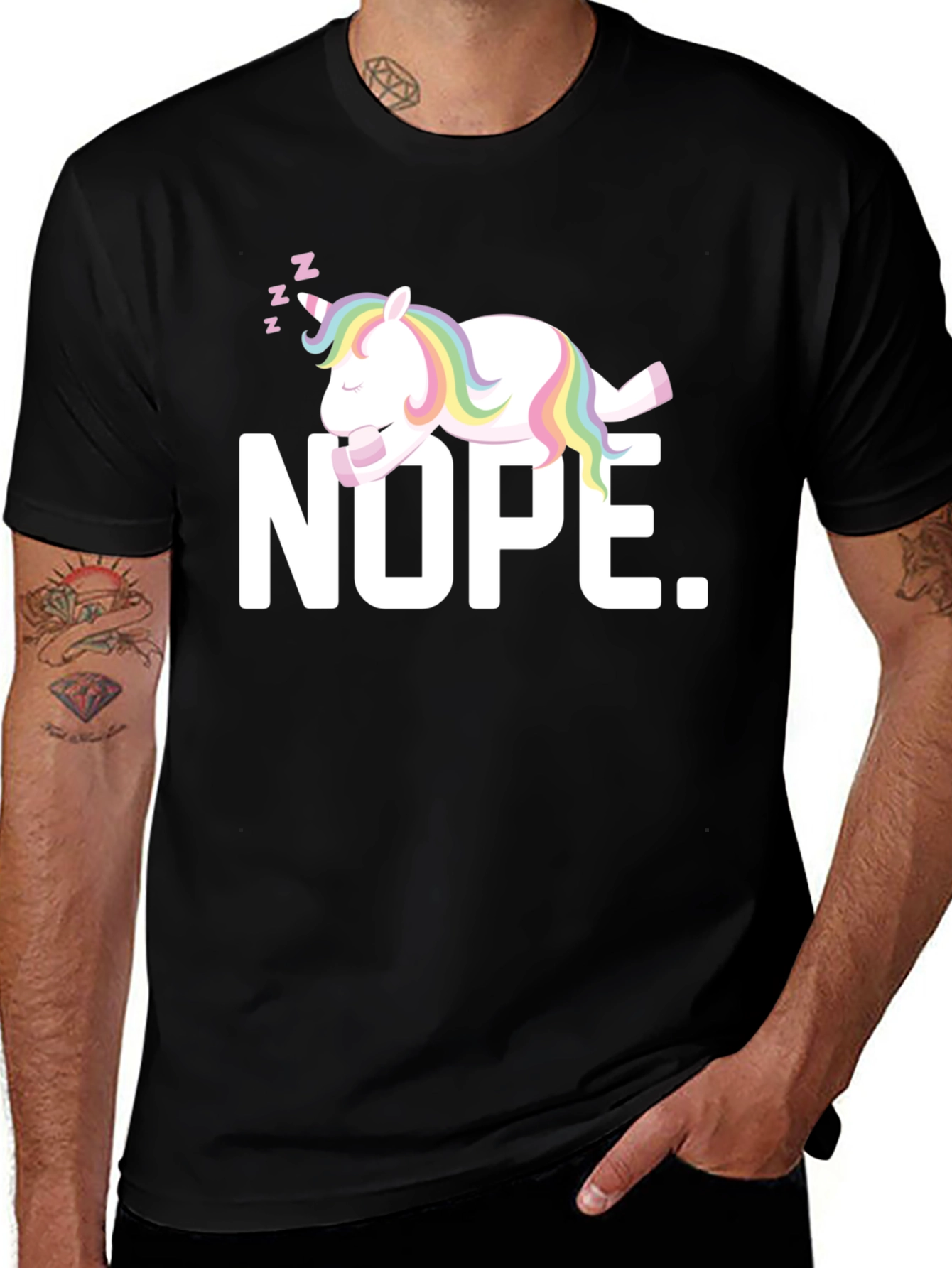 Variant 26 of Nope Unicorn T-Shirt - Funny Sleepy Graphic Tee
