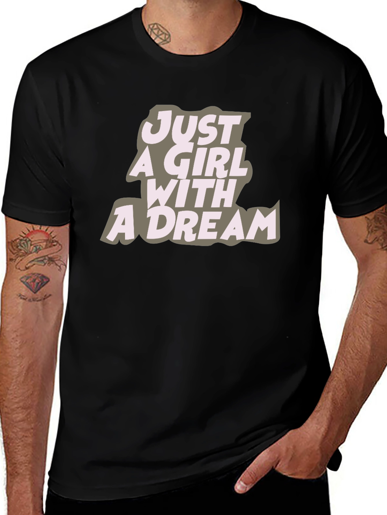 Variant 4 of Just A Girl With A Dream Black Graphic Tee