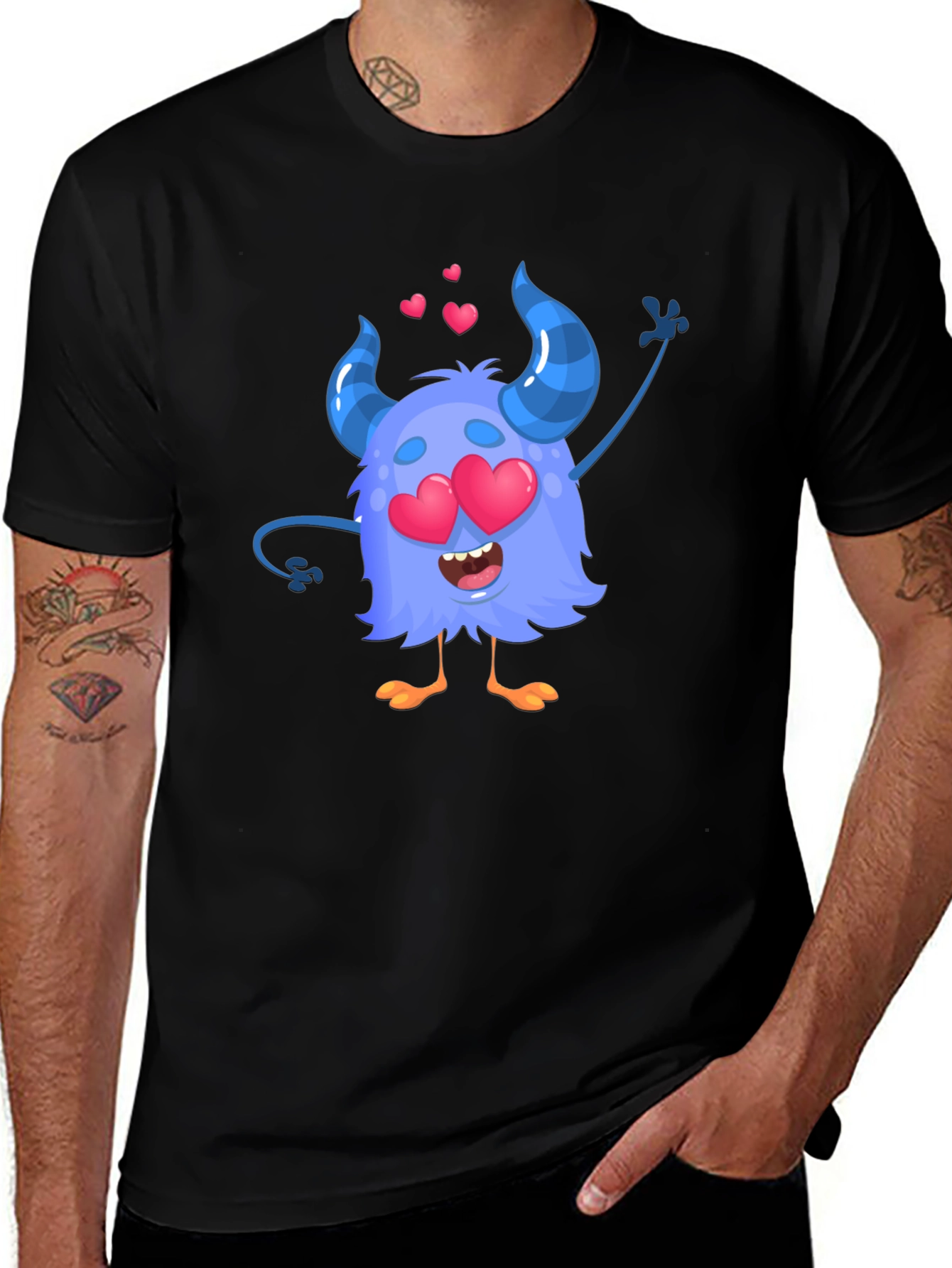 Variant 26 of Monster Love T-Shirt - Blue Cartoon Character