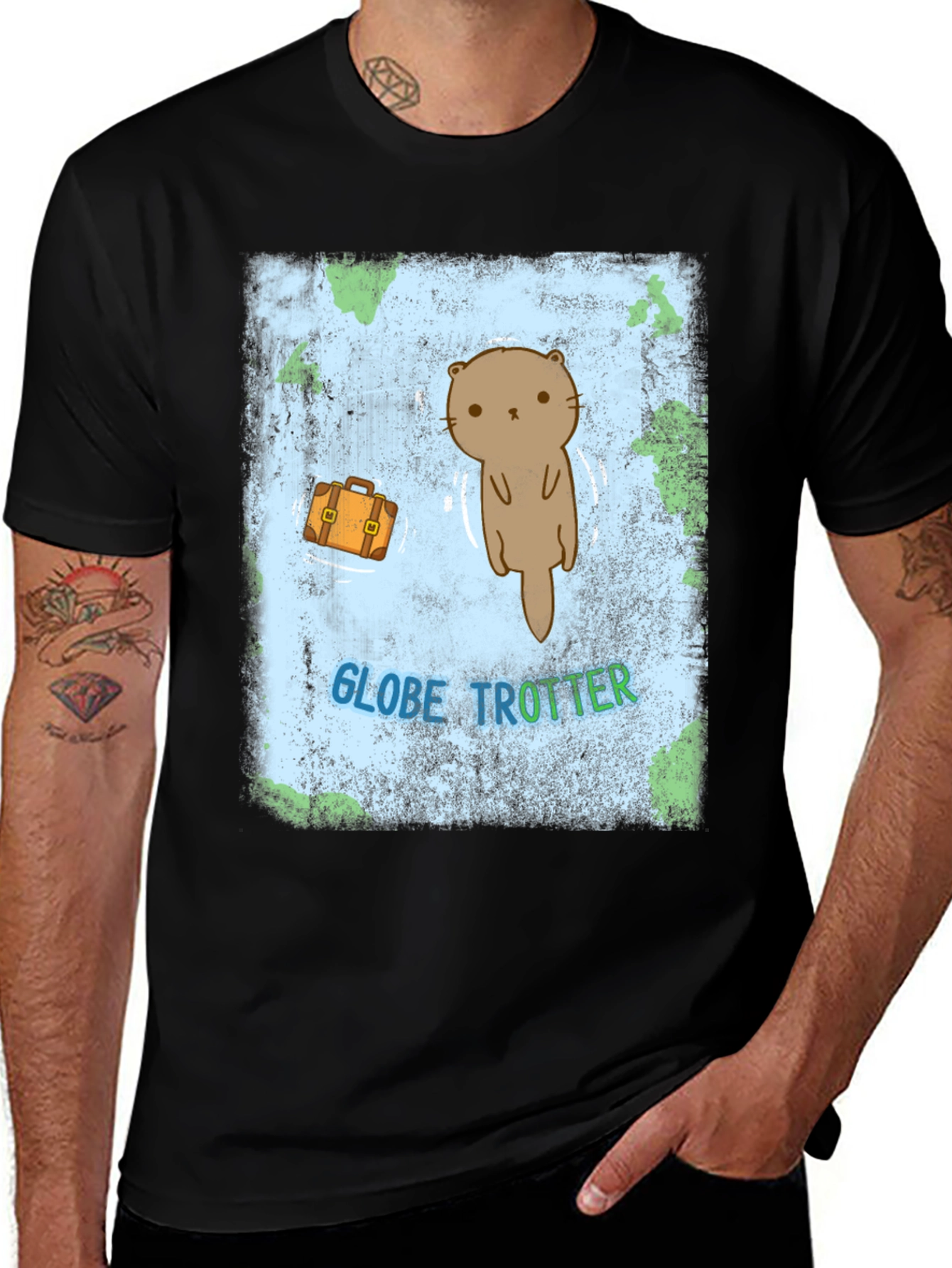 Variant 2 of Globe Trotter Otter Graphic T-Shirt