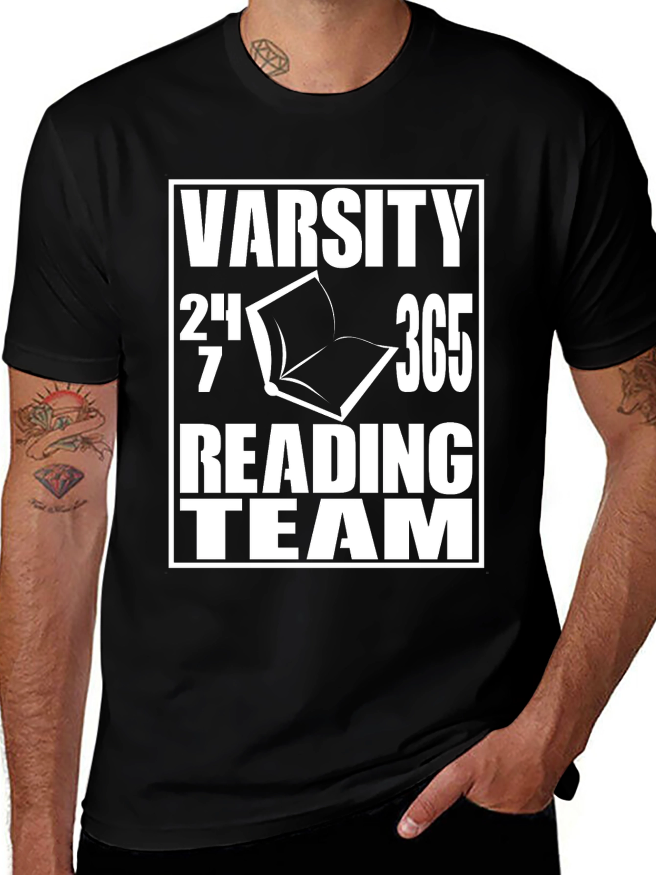 Varsity Reading Team T-Shirt - Black Cotton Tee