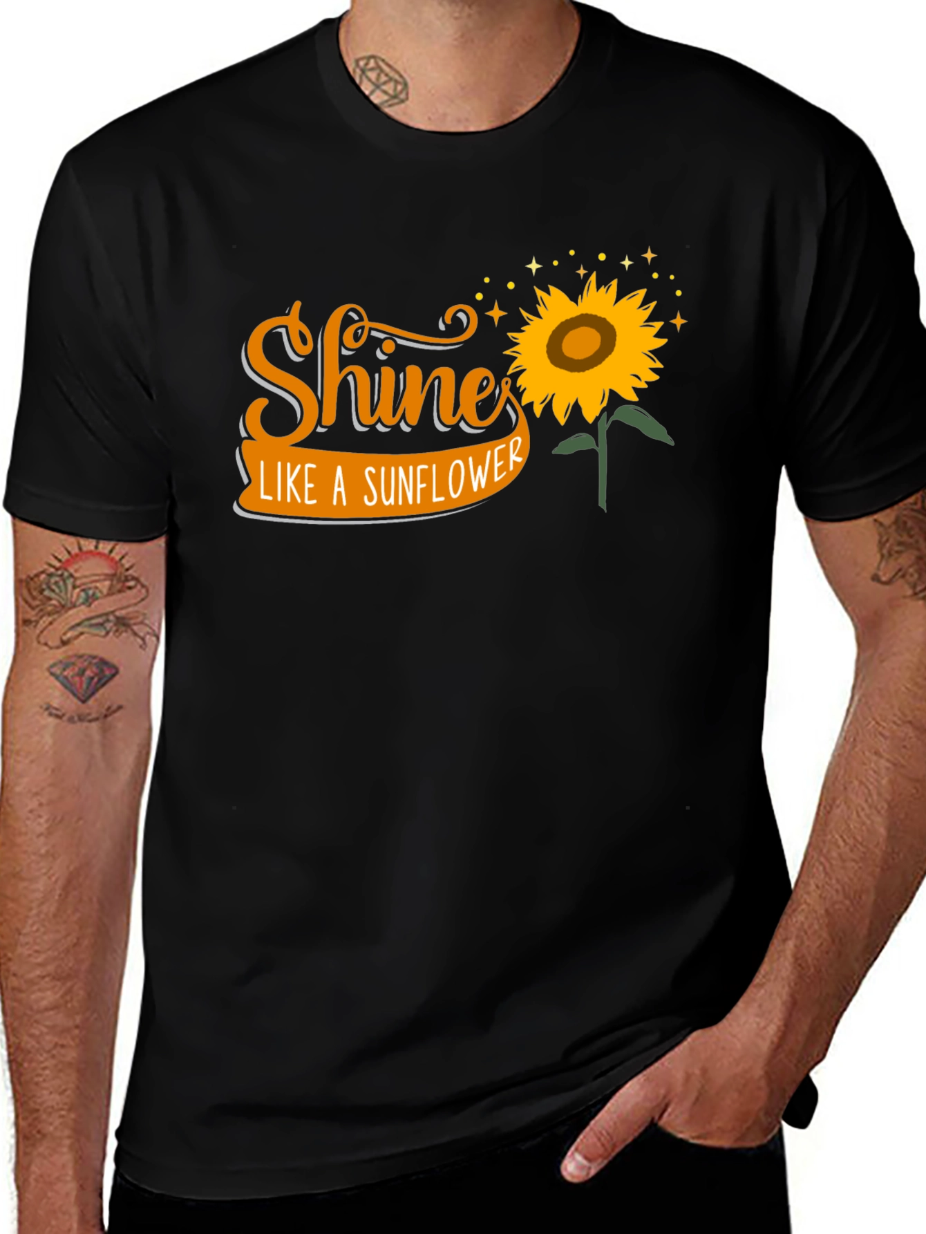Black Shine Like A Sunflower Graphic Tee main image