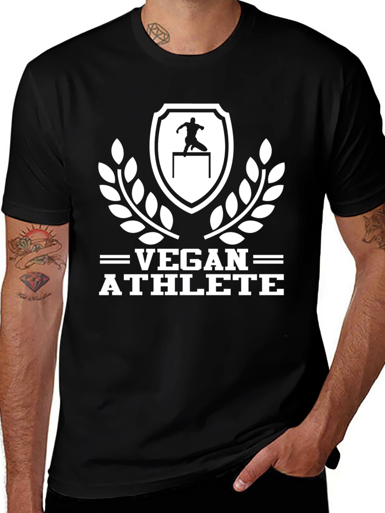 Variant 14 of Vegan Athlete Black T-Shirt