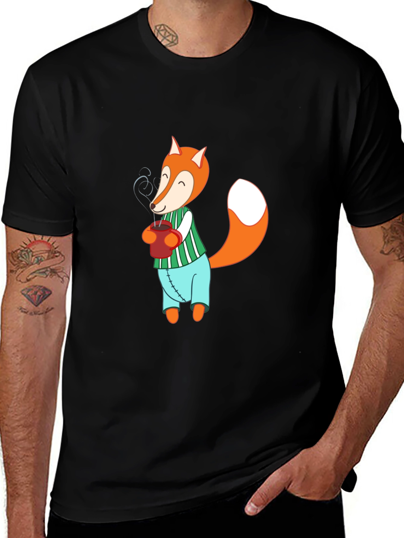 Variant 6 of Cozy Fox T-Shirt - Cartoon Animal Graphic Tee