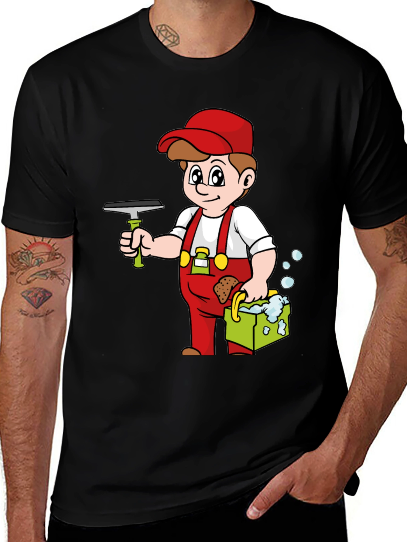 Variant 5 of Window Washer Cartoon Graphic T-Shirt