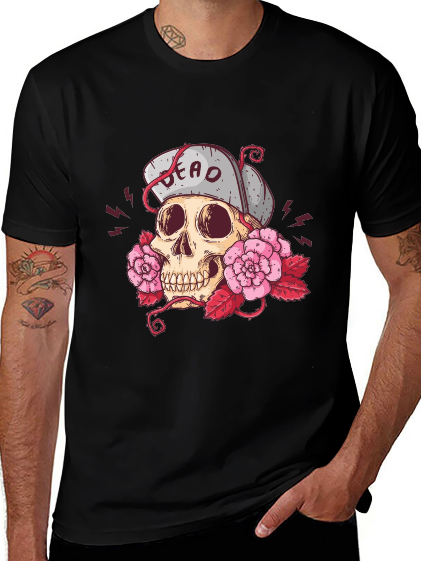 Variant 9 of Skull & Roses Graphic T-Shirt - Dead Inside!