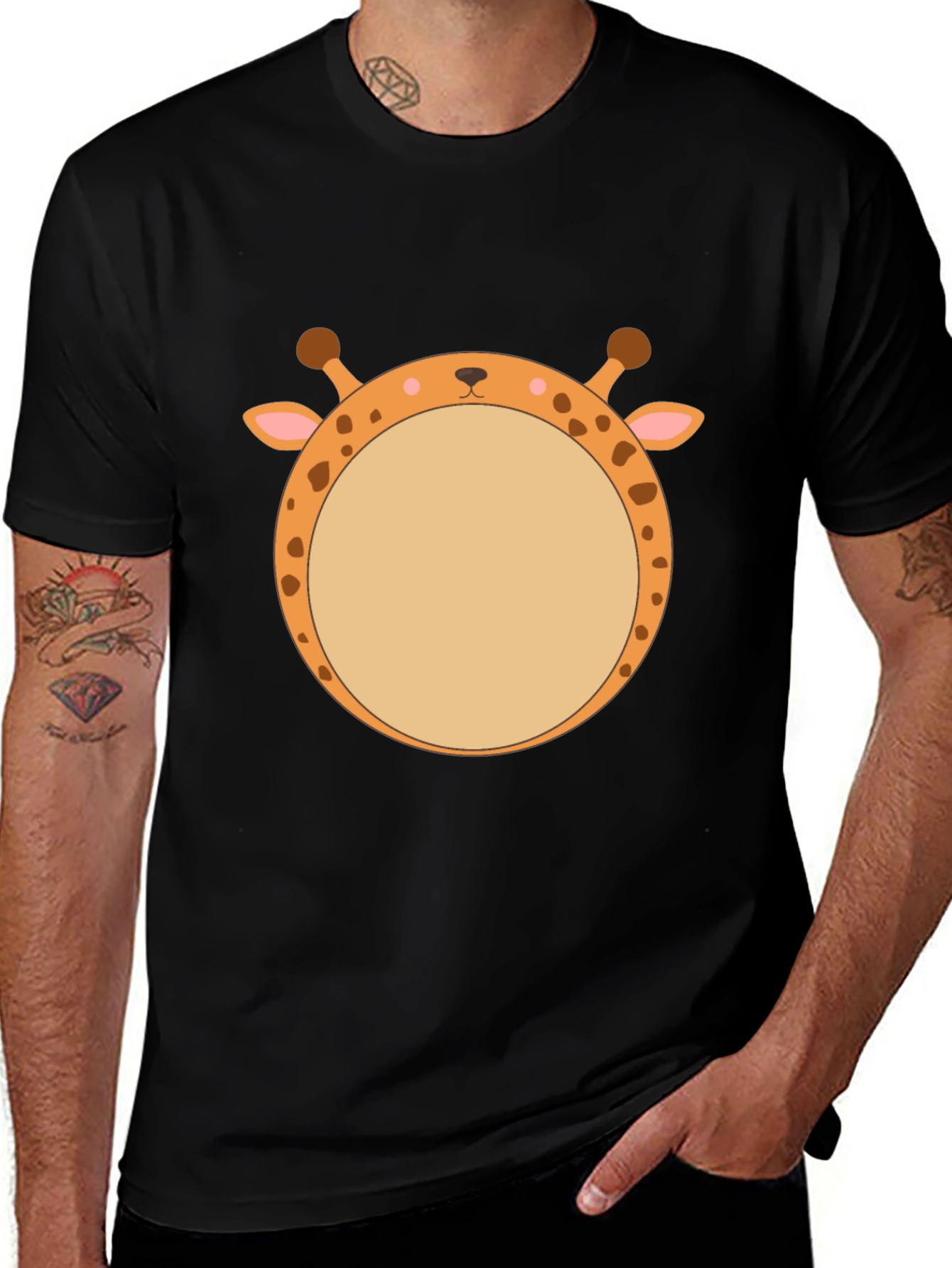 Variant 26 of Giraffe Face T-Shirt - Unique Animal Graphic Tee